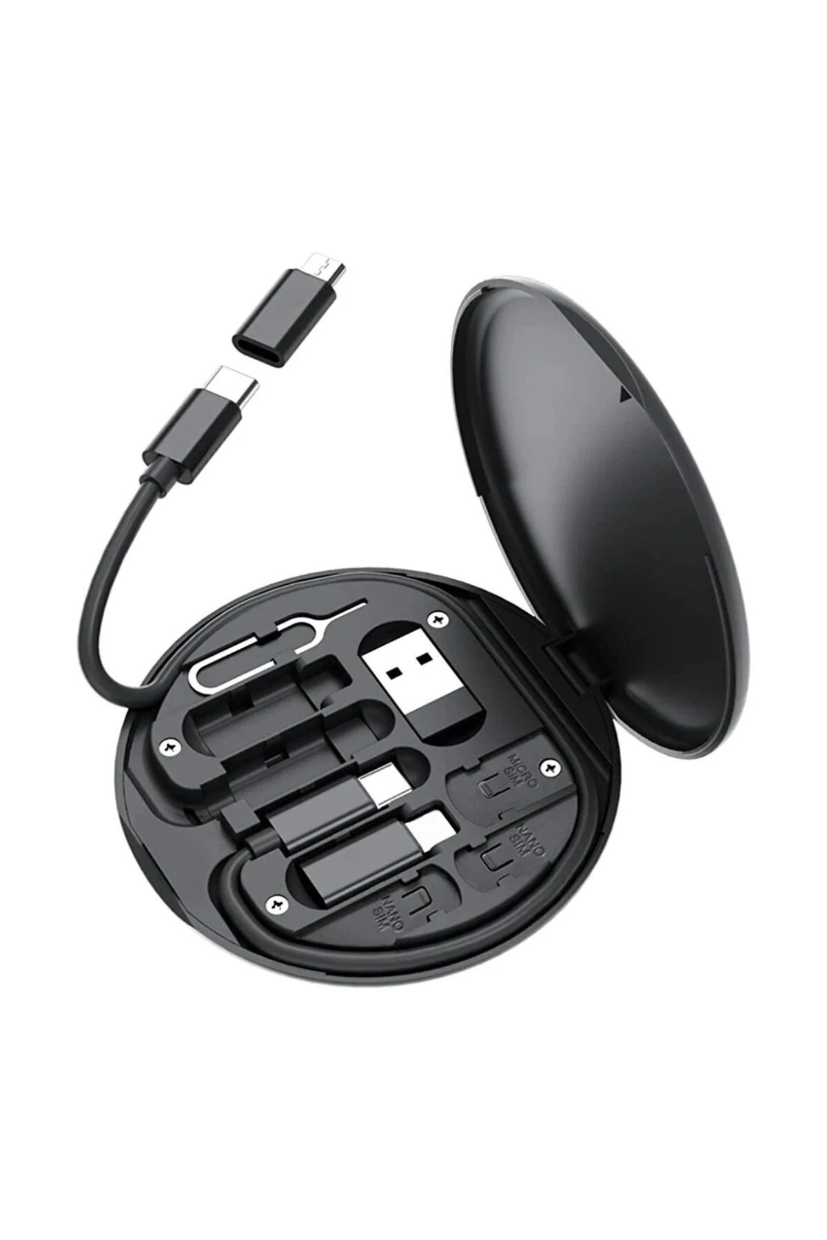 60w Destekli Kablo Kutusu Seyahat Kablo Seti 5'i 1 arada USB Type-C Şarj Kablosu Seti