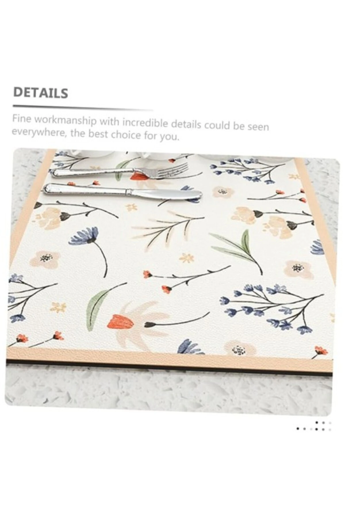 Çiçekli Kaymaz Servis Matı