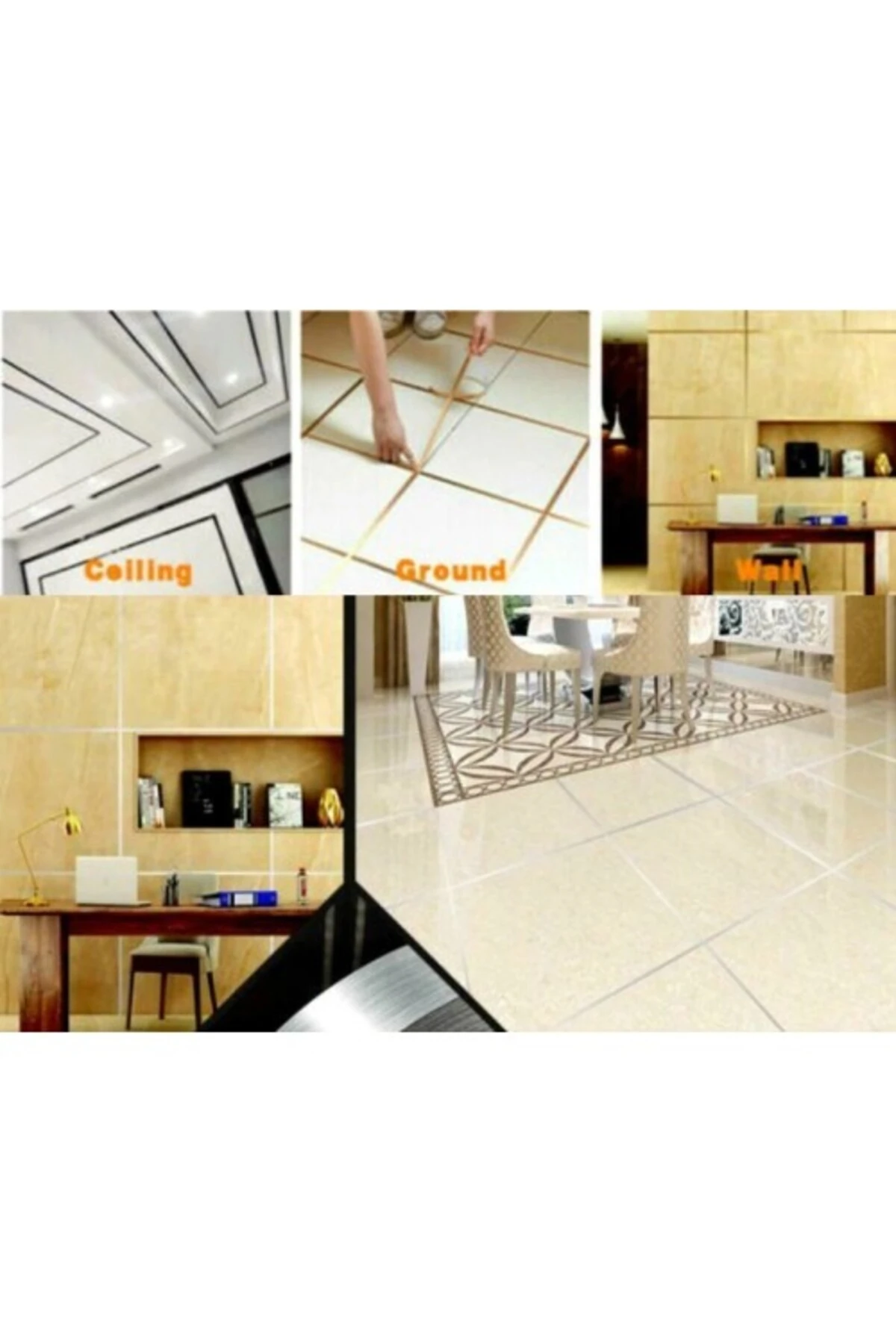 0.5 cm 50 Metre Gri Fayans Arası Şerit Bant