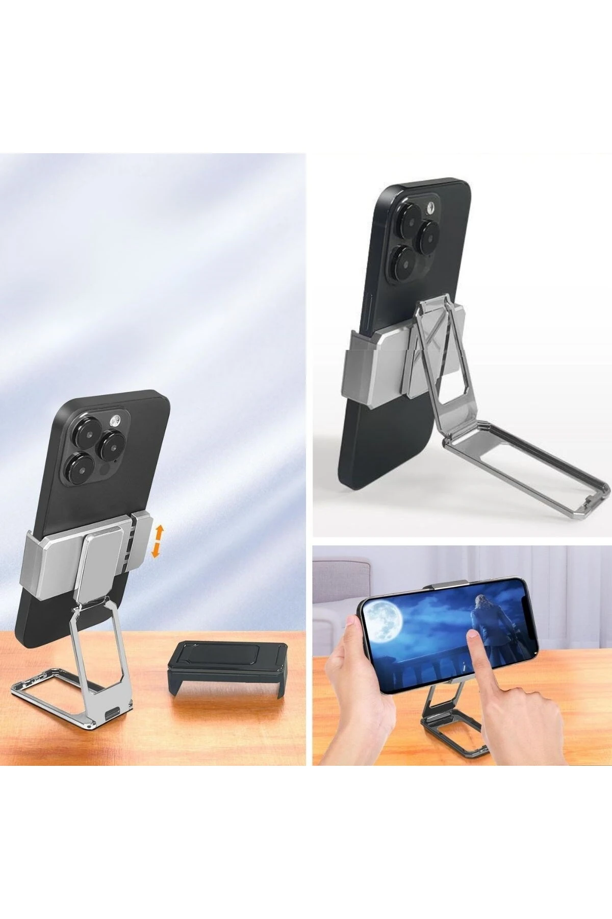 360 derece Dönen Tüm Telefon Tipleri İle Uyumlu Metal Telefon Standı Braket