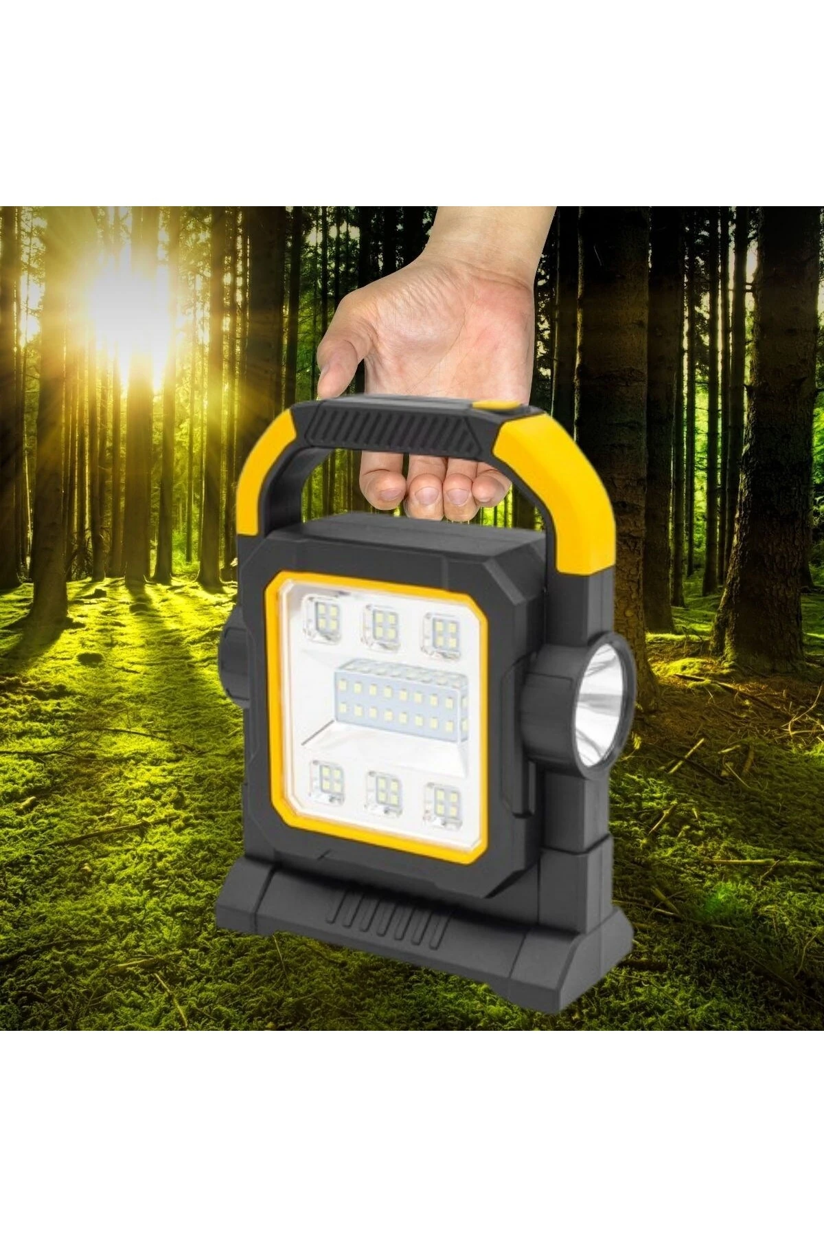 Şarjlı Solar LED Çalışma Işığı | USB Çıkışlı Taşınabilir Projektör Lamba