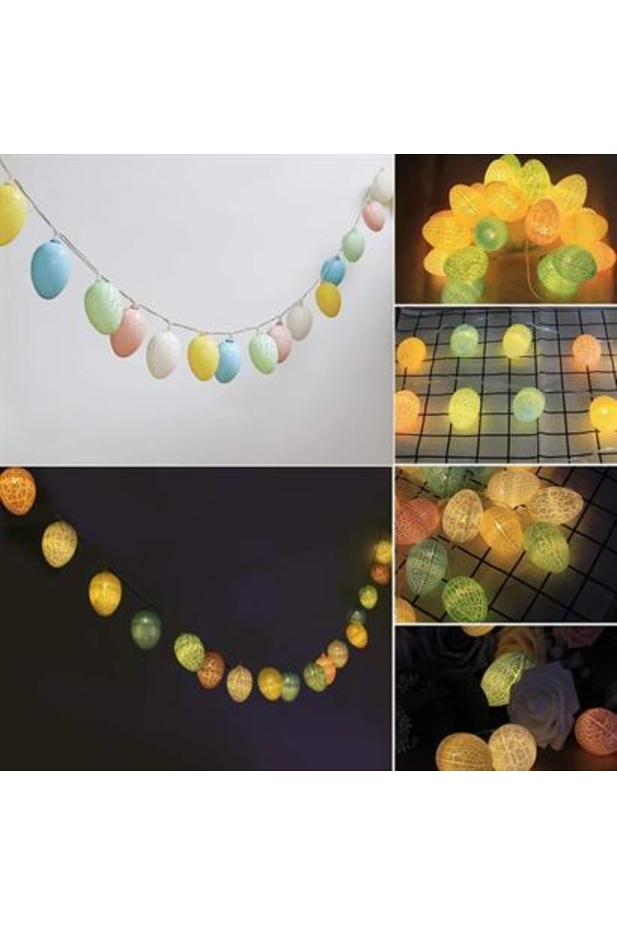 roichil® 10lu Renkli Yumurta Şeklinde Dekoratif Dolama Led Aydınlatma