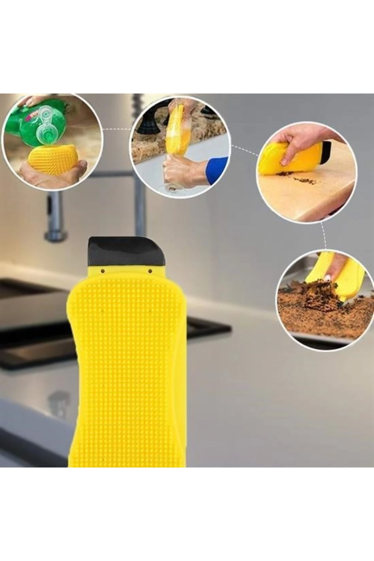 ® Çok Fonksiyonlu Deterjan Hazneli Pratik Bulaşık Yıkama Fırçası