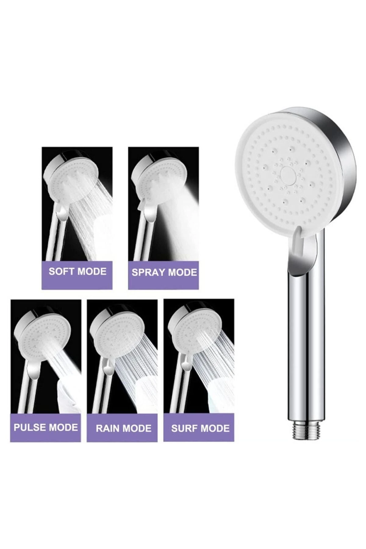 5 Fonksiyonlu Yüksek Basınçlı Ayarlanabilir Duş Başlığı