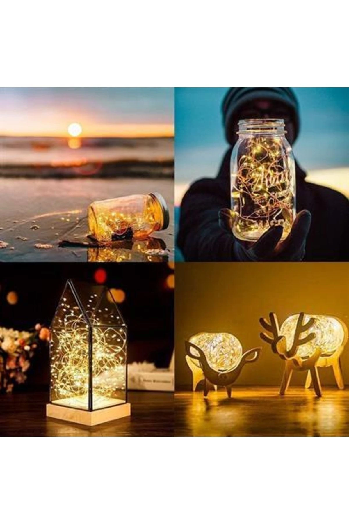 Peri Led Işık 5 Metre (SARI) Pilli Aydınlatma Şerit Saçak Spot Süsleme