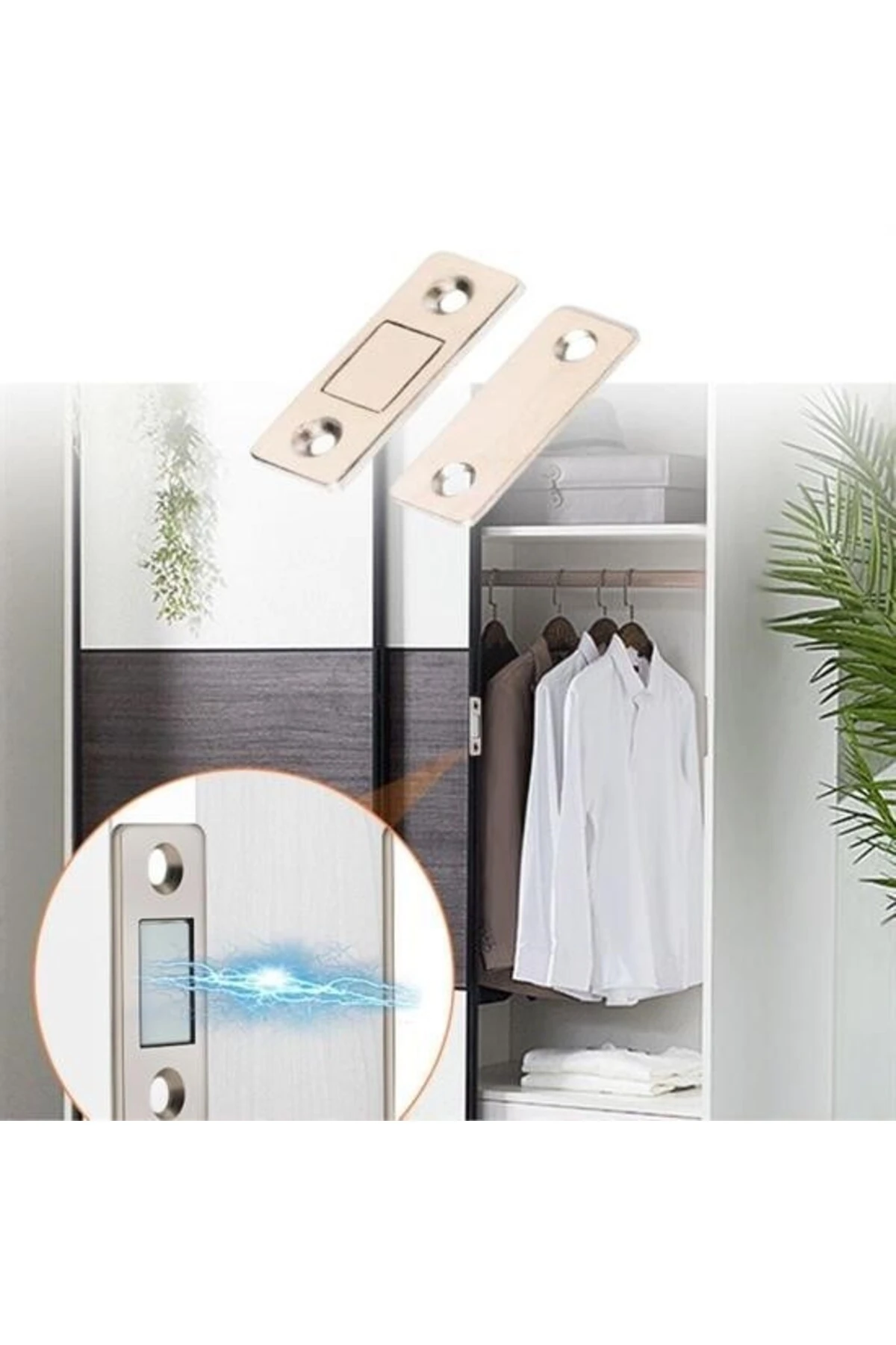 ® 2 Çift Çok Amaçlı Kapı Kapak Dolap Çekmece Mobilya Durdurucu Kapatıcı Mıknatıslar