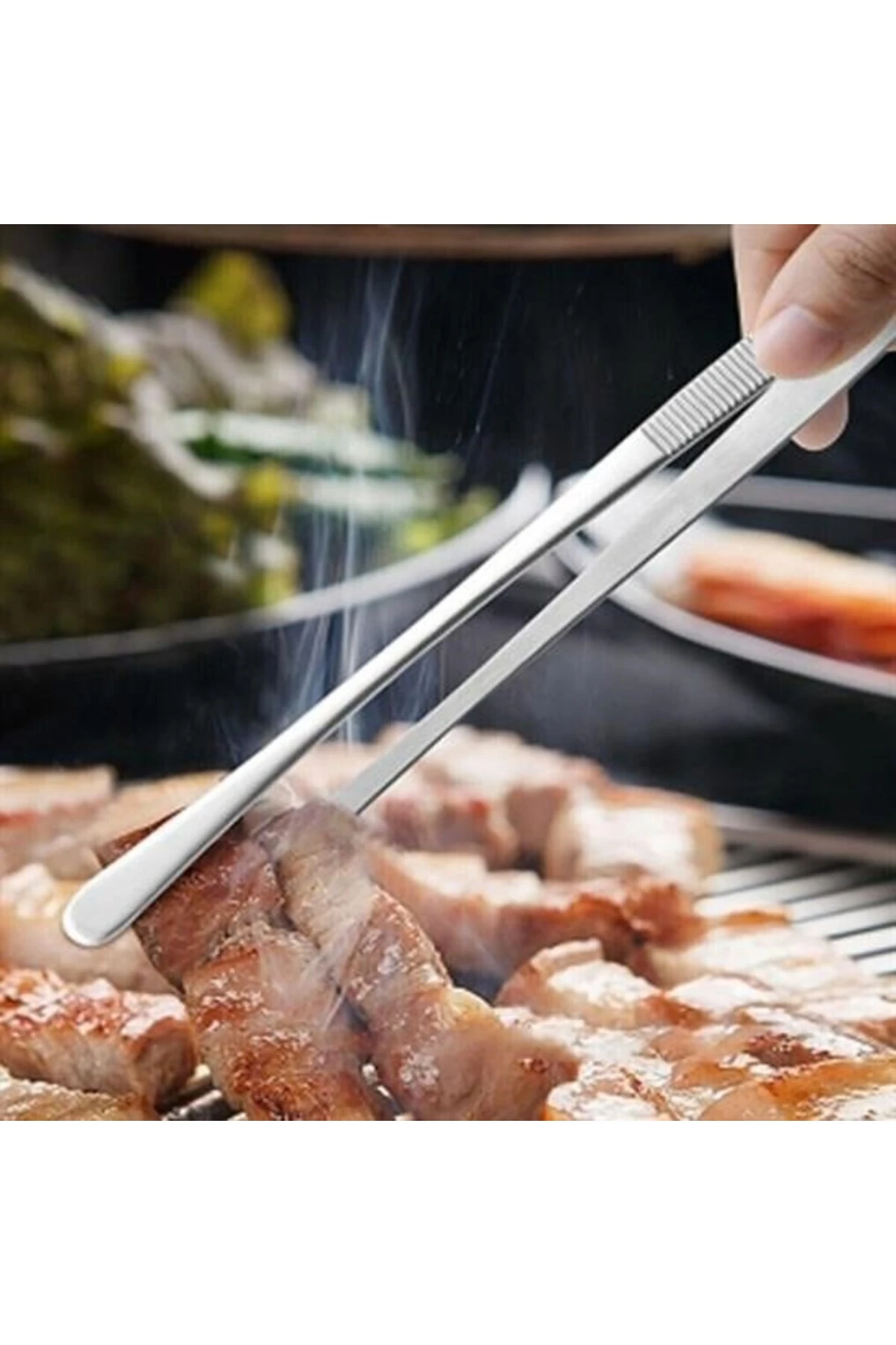 ®  Yiyecek Servis Maşası Air Fryer  Master Chef Şef Cımbızı Et Kızartma Barbekü Aleti 30 Cm