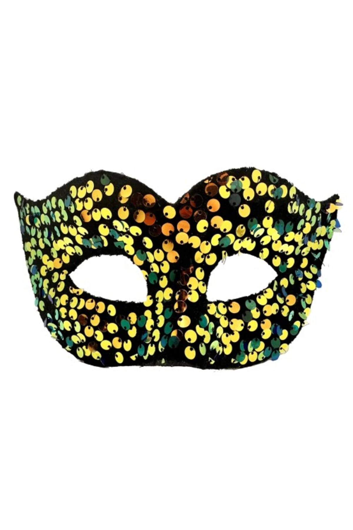 Altın Renk Pul Payet İşlemeli Balo Maskesi