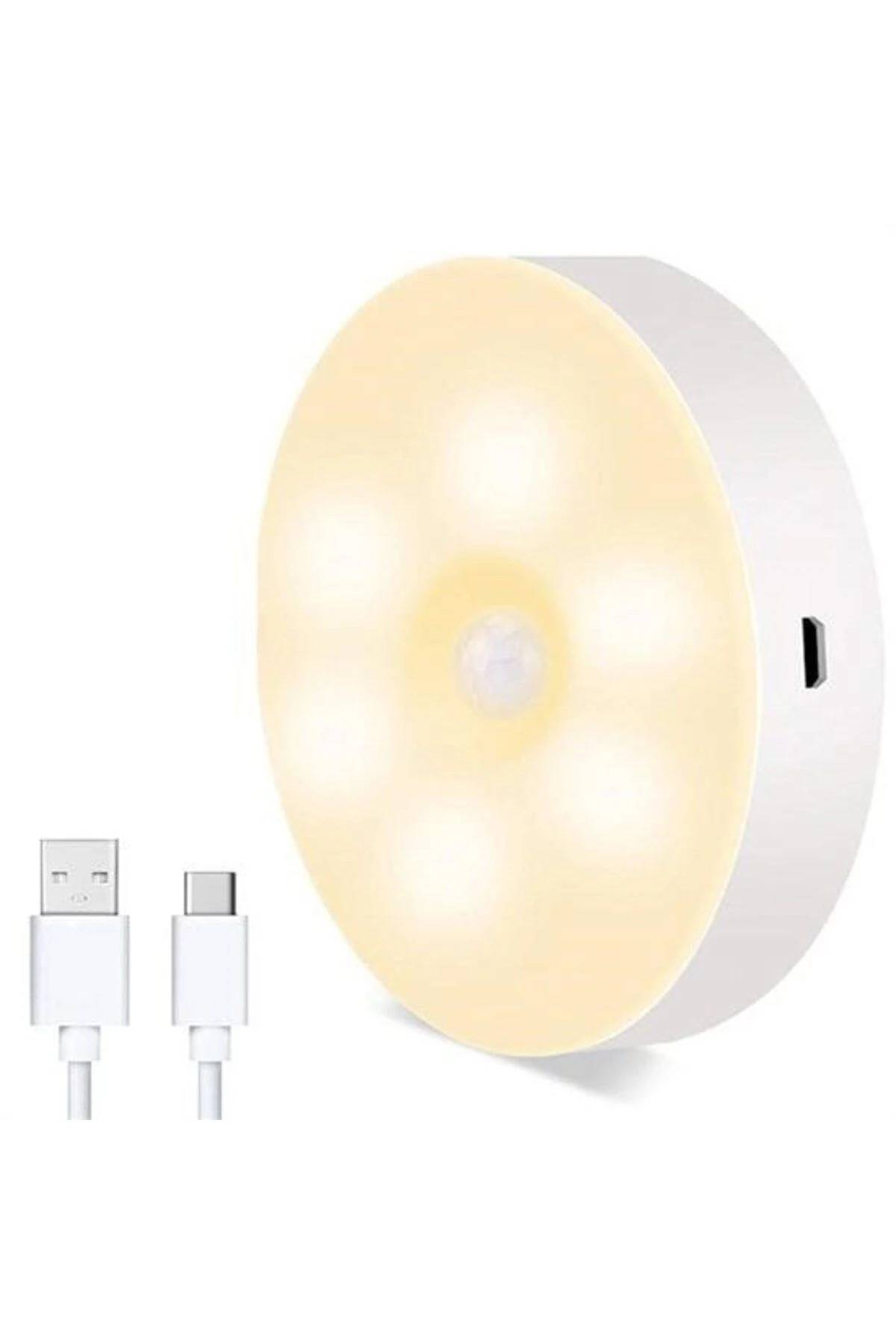 Hareket Sensörlü Usb Şarjlı Spot Lamba Mıknatıslı ve Yapışkanlı Gün Işığı Renk Led