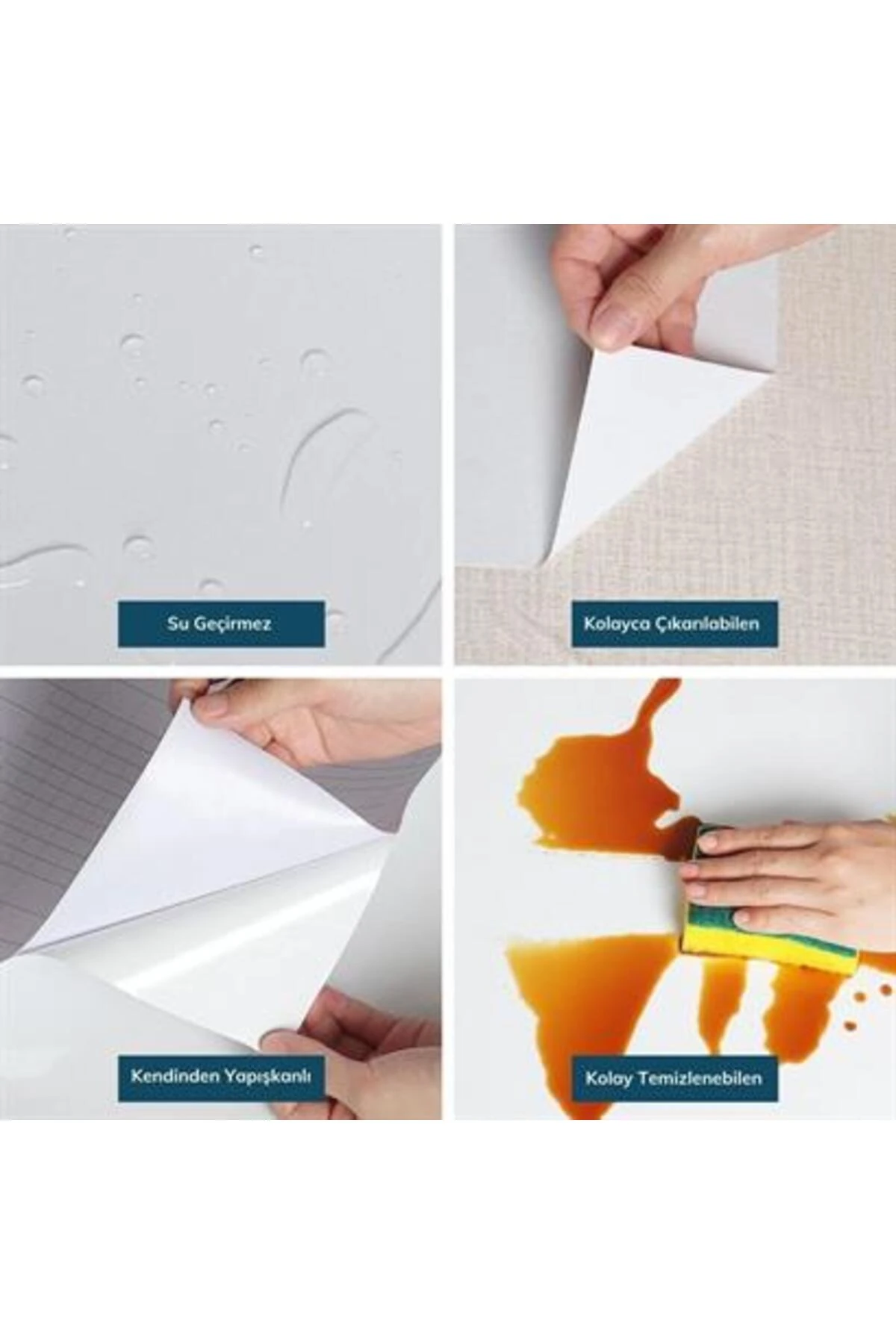 Mermer Desenli Masa Tezgah Mutfak Su Geçirmez Yapışkanlı Folyo Sticker Mavi 5x0,6m