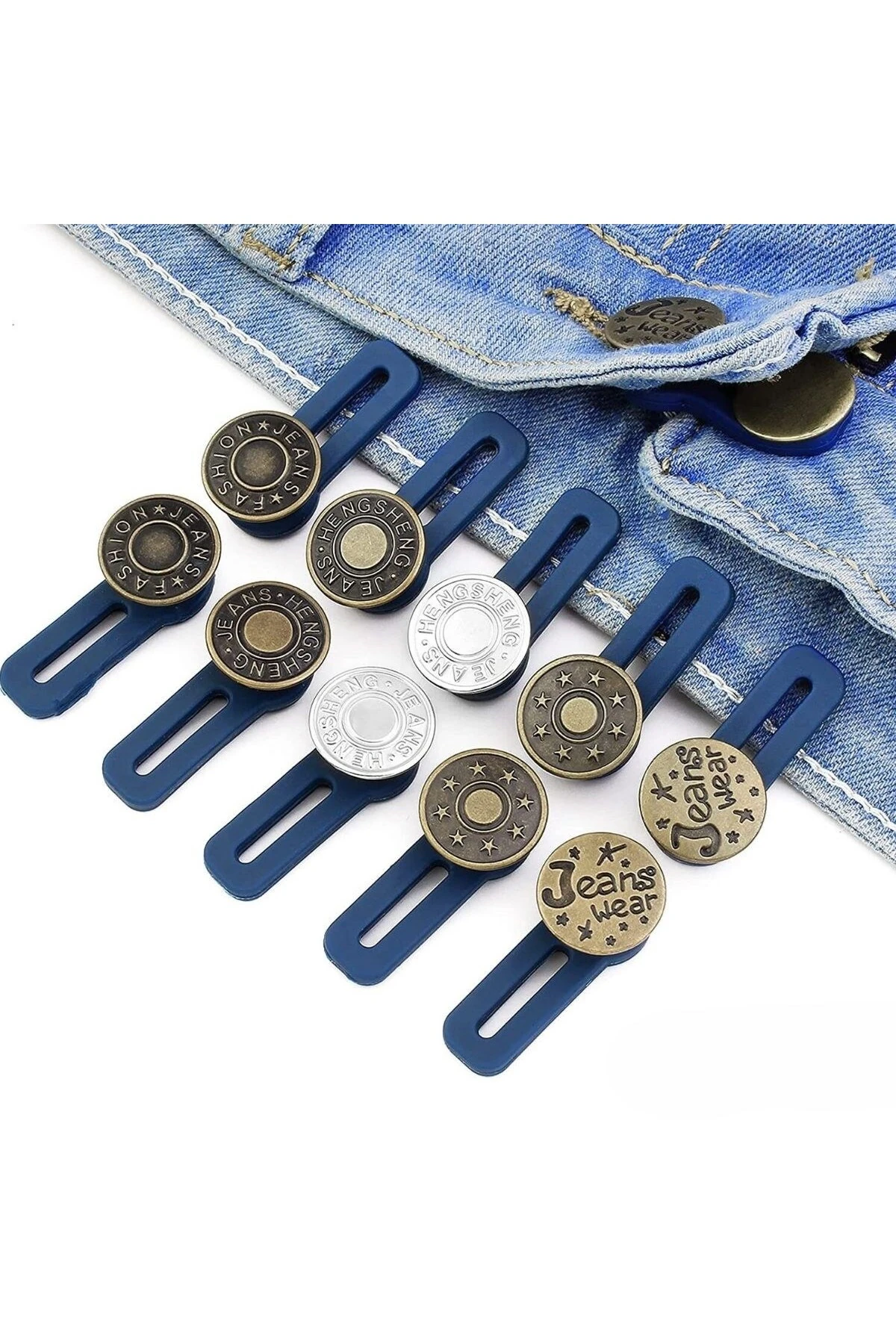 10 Adet Yedek Kot Düğmeleri Beden Genişletici