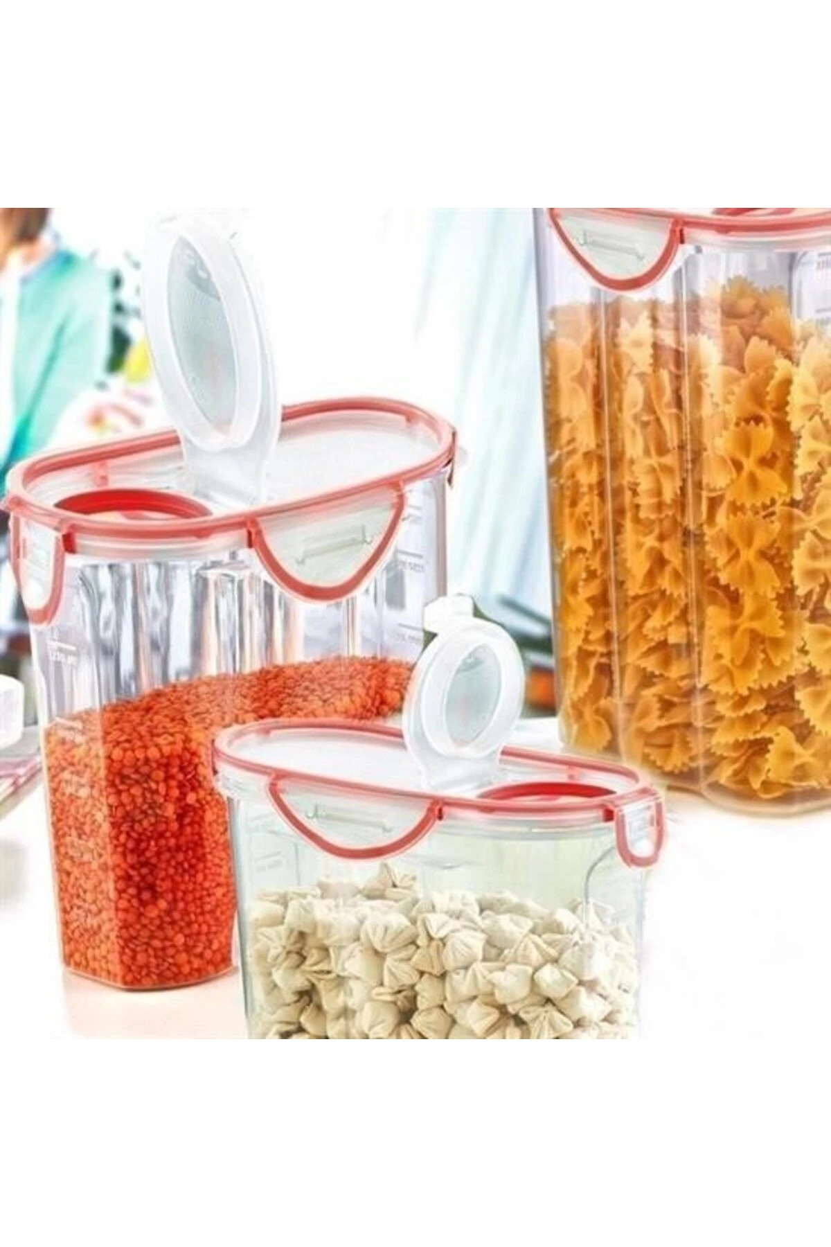 ® Kilitli Kapaklı Contalı Hava,Su Sıvı Geçirmez 2,4 Litre Erzak Saklama Kabı-SA590