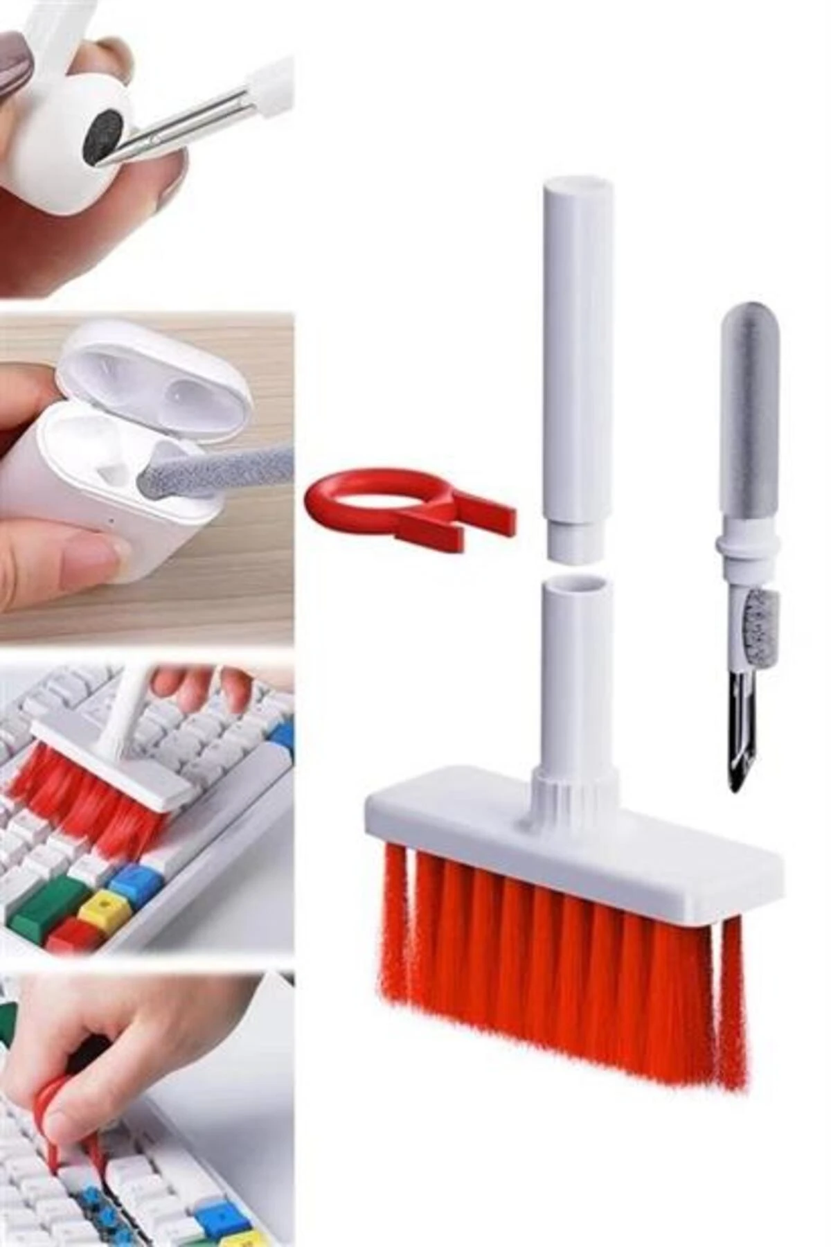 roichil® Çok Amaçlı Kırmızı Hassas Fırça Başlıklı Bilgisayar Laptop Temizleme Fırçası