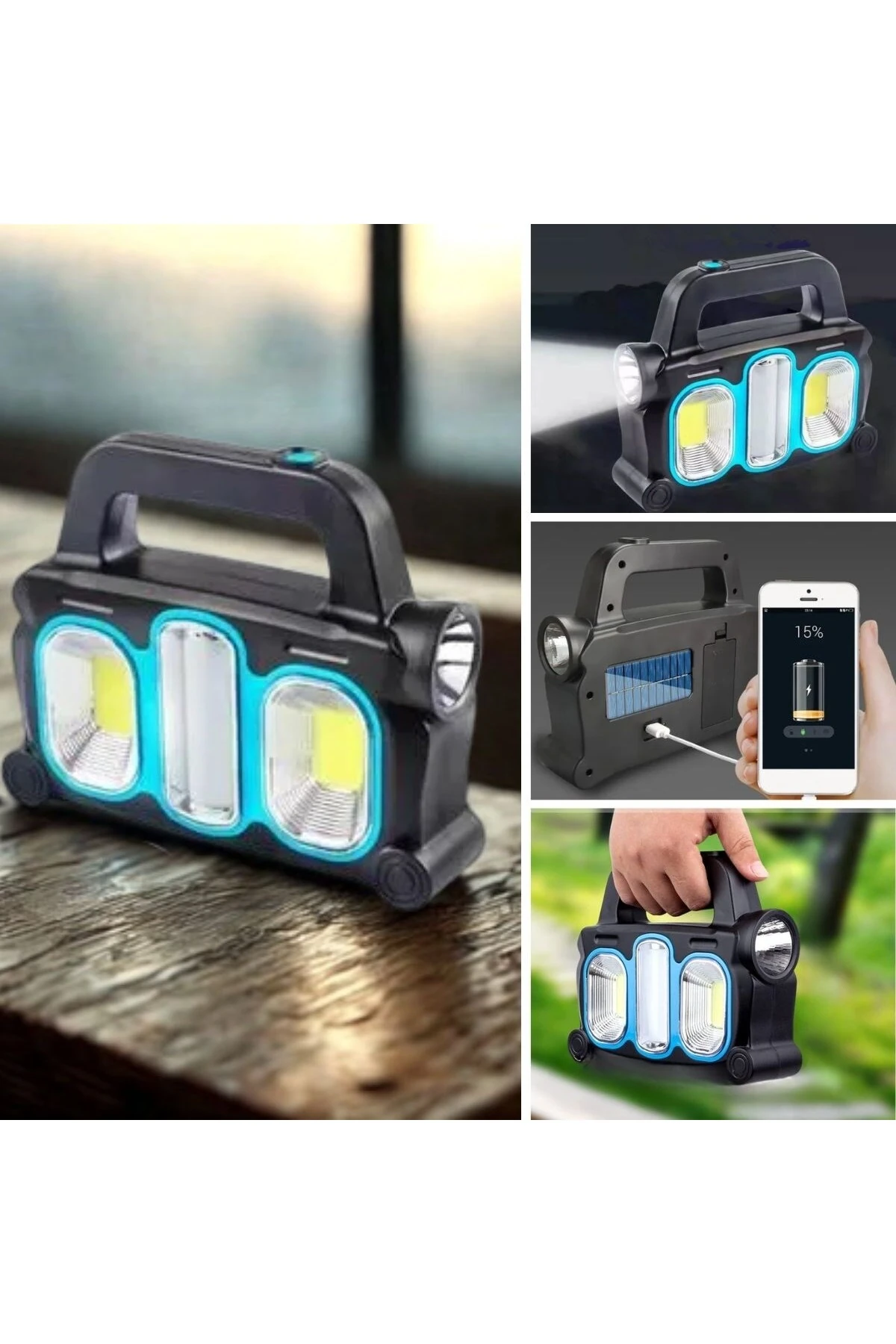 Güneş Enerjili Taşınabilir Çalışma Lambası – Powerbank Özellikli