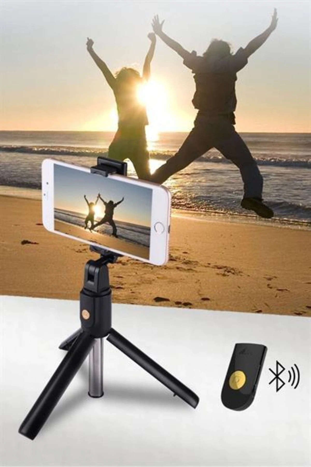 roichil® Sabitlenebilir Cep Telefon Tutucu Ayarlanabilir Taşınabilir 3 Ayaklı Tripod Selfie Çubuğu
