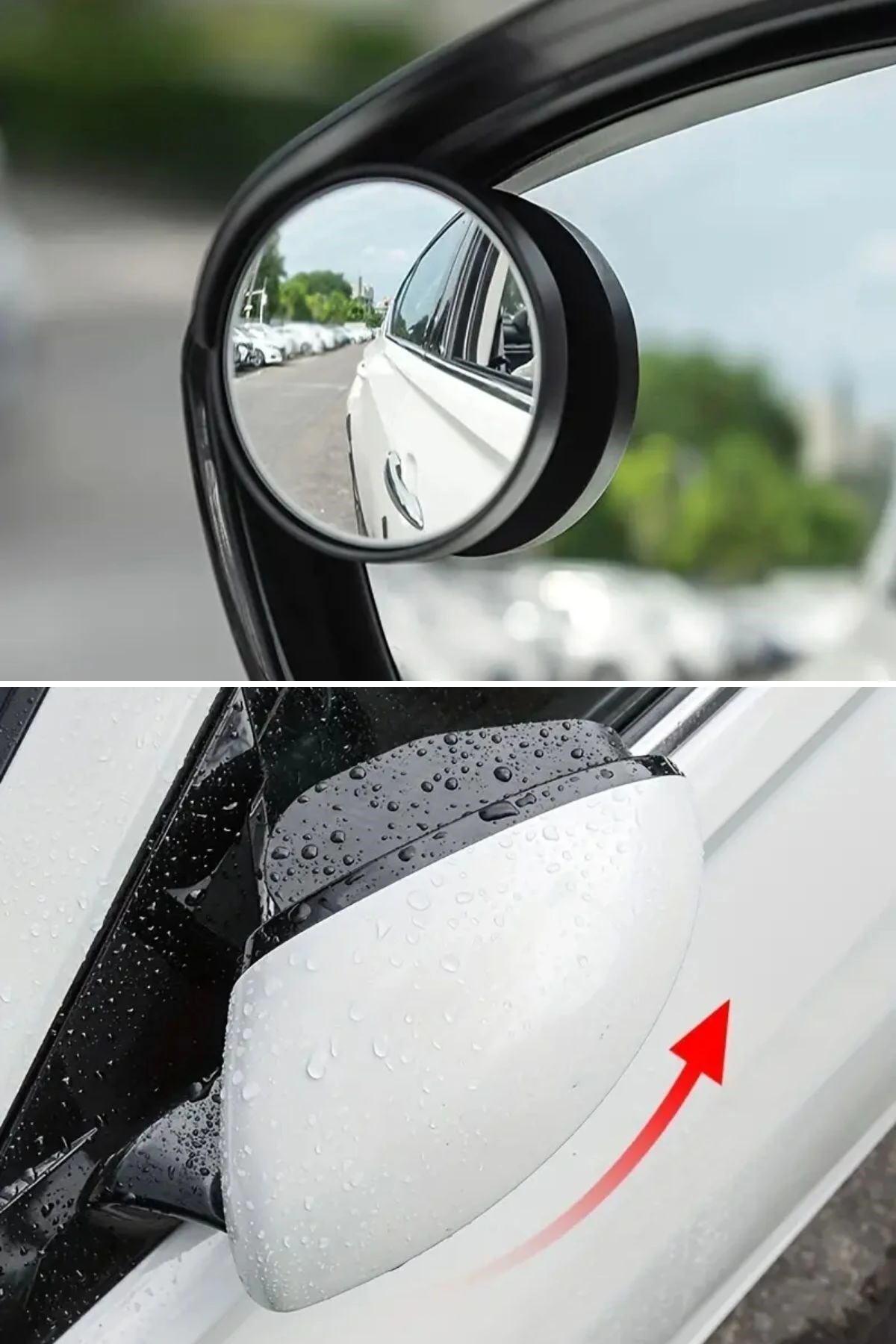 2 Adet Kendinden Aynalı Karbon Fiber Görünümlü Araba Yan Ayna Yağmur Koruyucuları