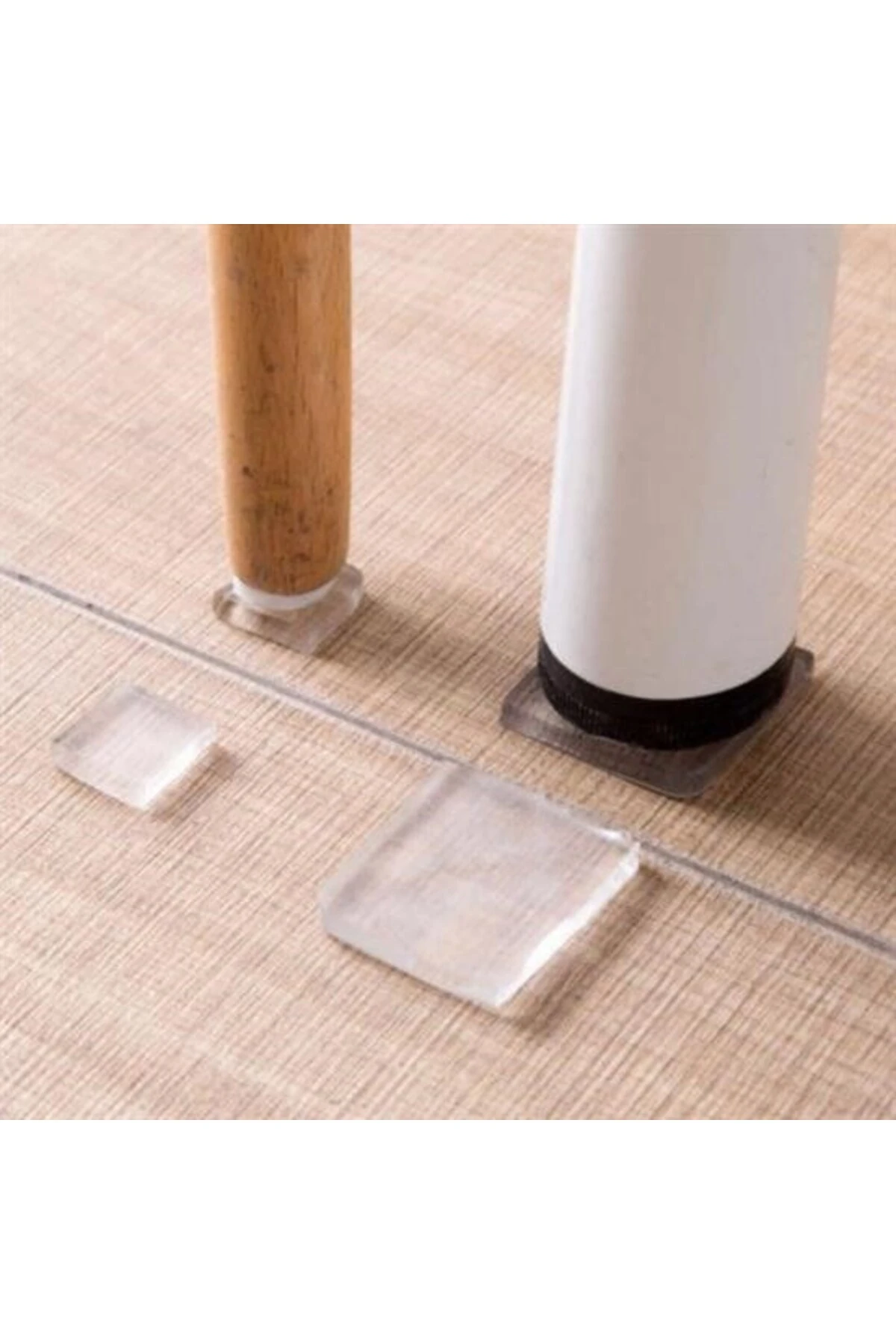 4 Adet Silikon Şeffaf Koltuk Mobilya Masa Beyaz Eşya Yazıcı Koruyucu