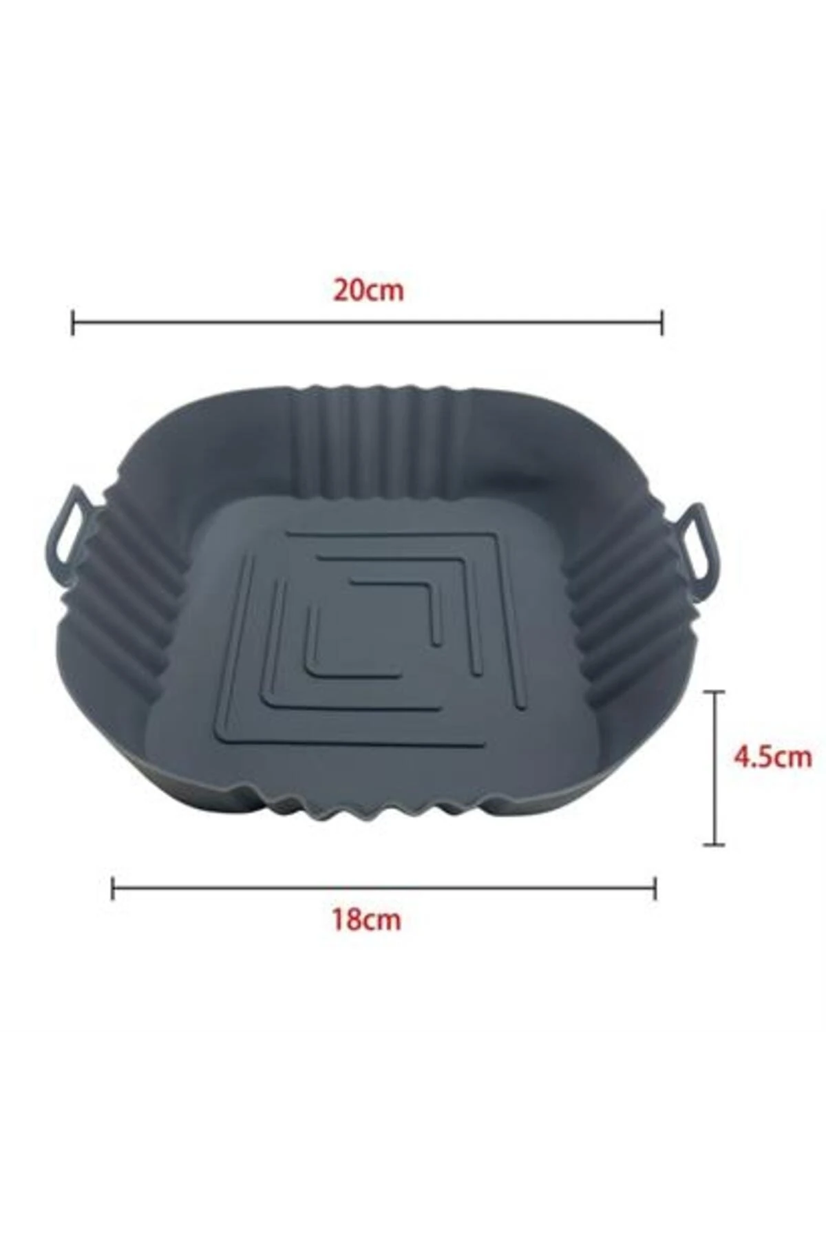 Renkli Isıya Dayanıklı Yıkanılabilir Silikon Fırın Airfryer Kare Model Pişirme Matı 20 cm