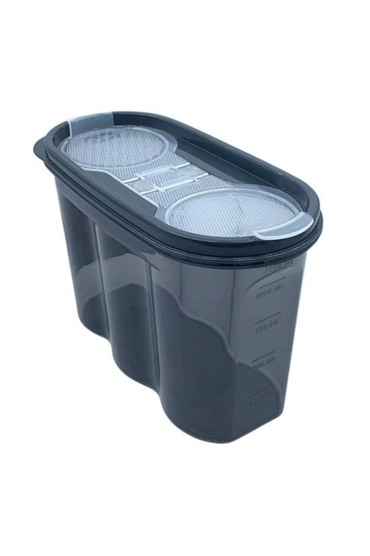 ® 2 Kapaklı Ölçekli Erzak Saklama Kabı - 1,2 Litre - SA930