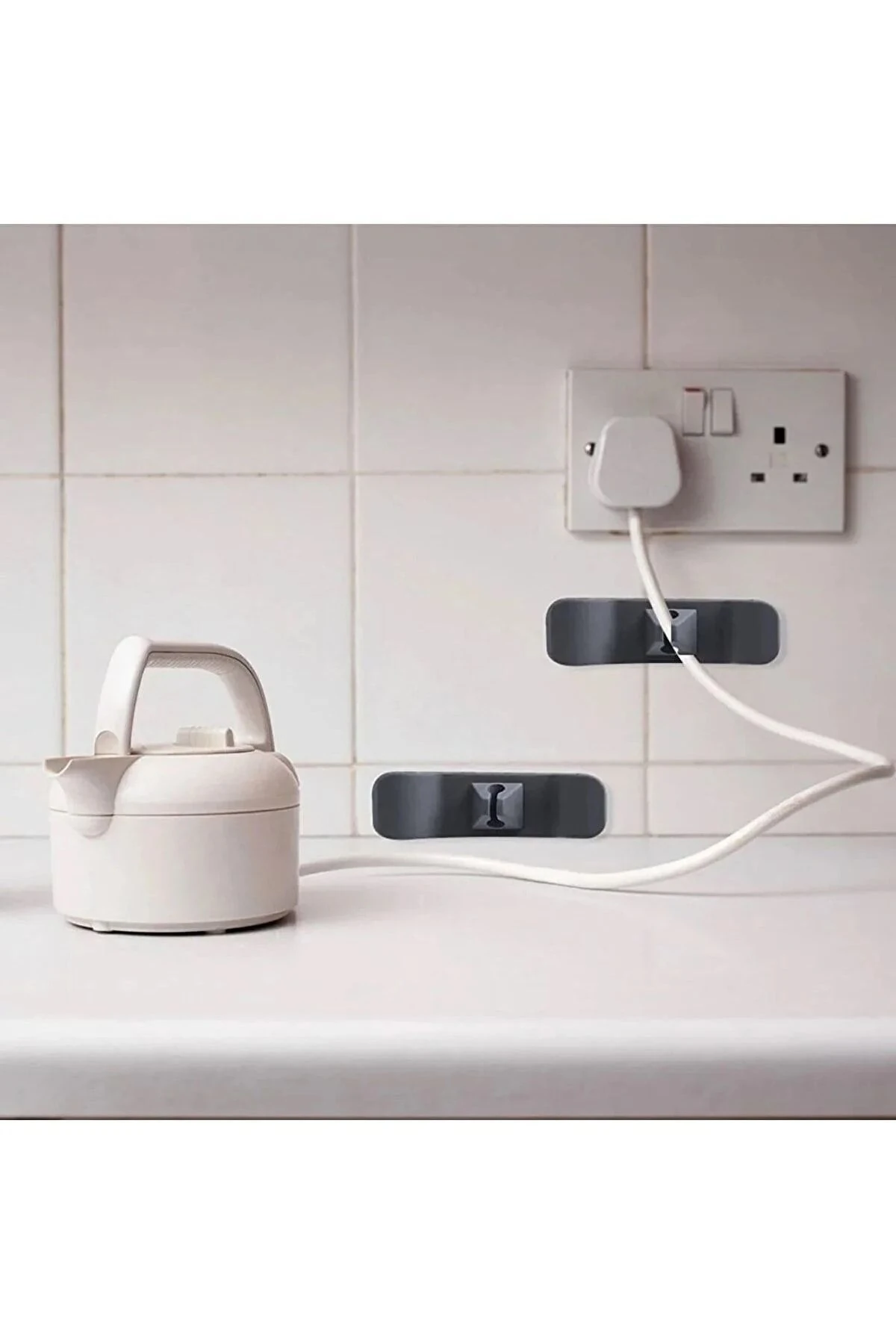 Pratik Kablo Toparlayıcı Yapışkanlı Klips Mutfak Air Fryer Kettle Kahve Tost Makinası