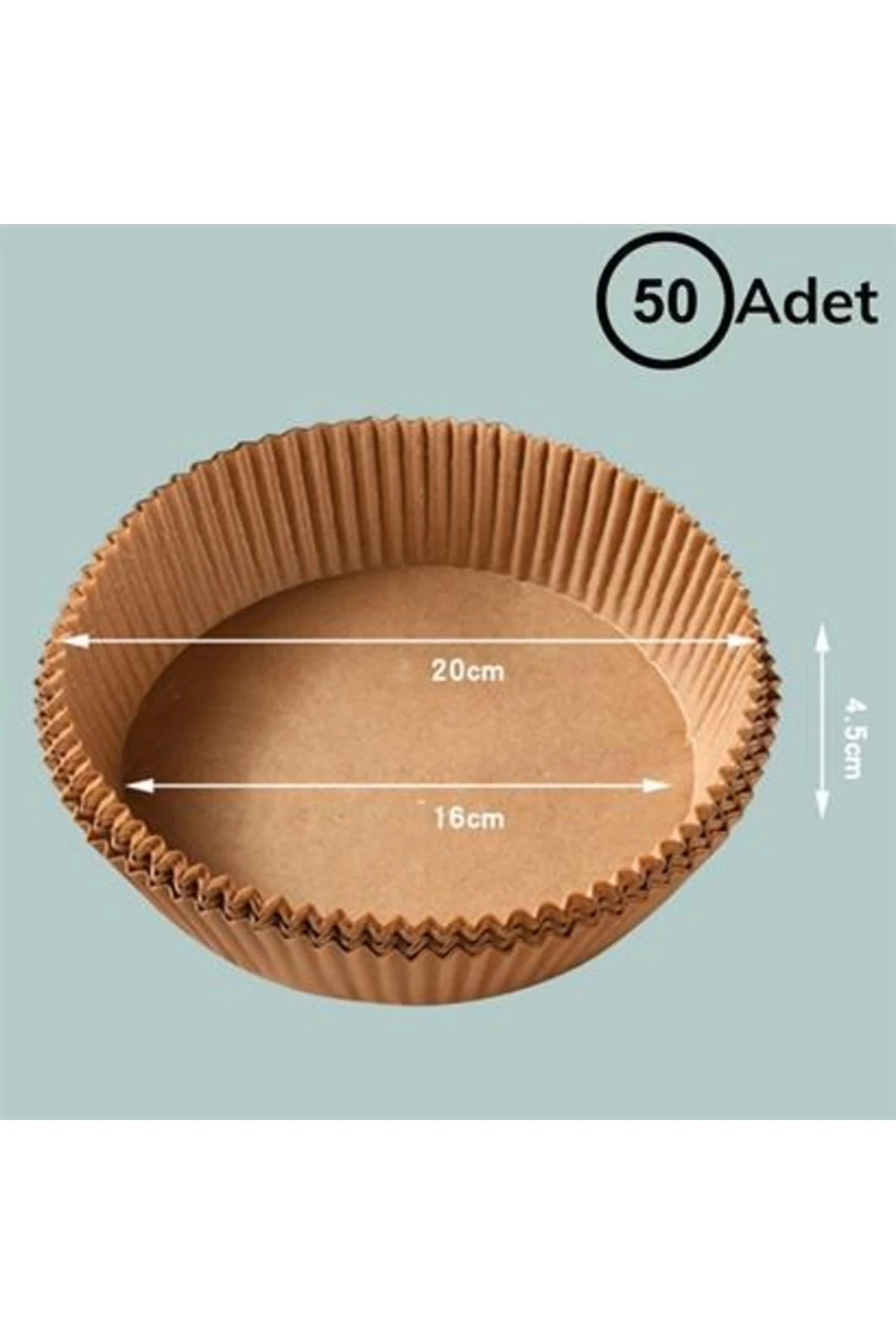 50 Adet Air Fryer Pişirme Kağıdı Tek Kullanımlık Hava Fritöz Yağ Geçirmez Yapışmaz Tabak Model