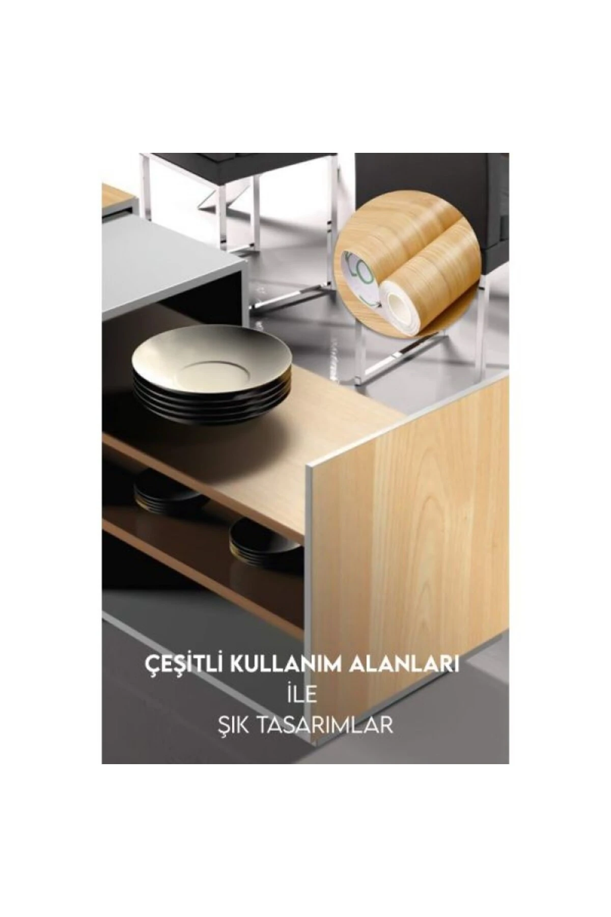 Ahşap Görünümlü Kendinden Yapışkanlı Kaplama Folyosu 5 Metre