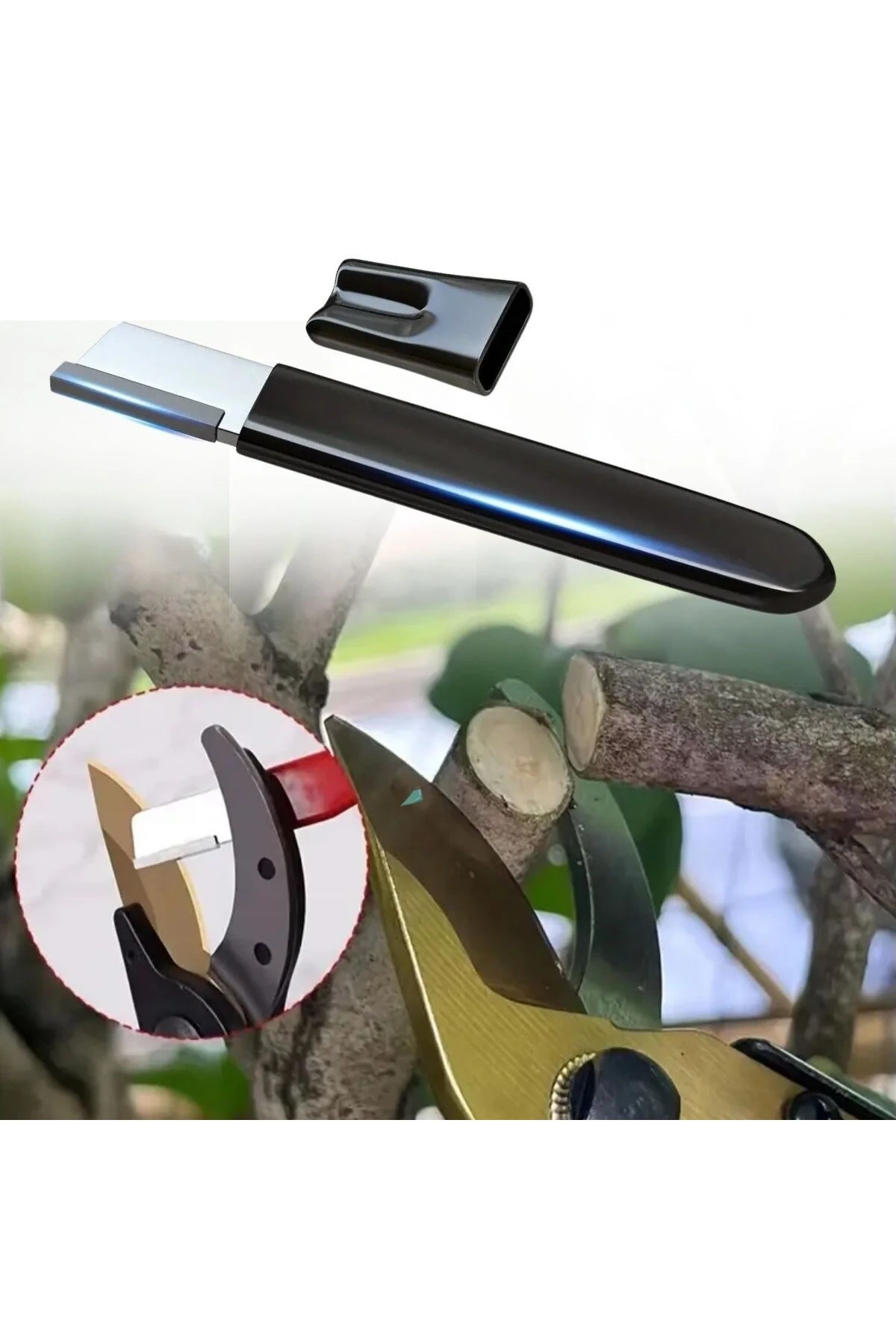 Koruyucu Kapaklı Keskin Makas Budama Makası Bıçak Bileme Aparatı Bileyici