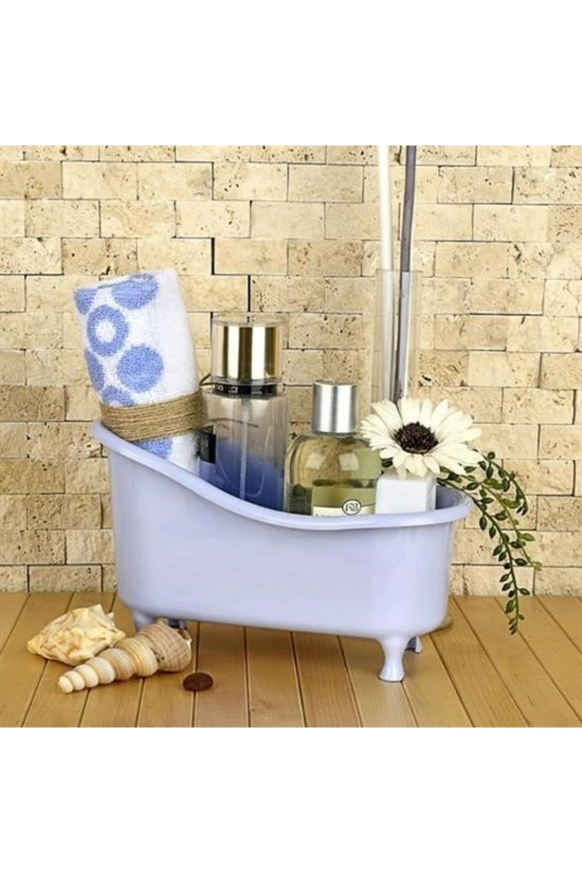 ® Dekoratif Mini Küvet Şeklinde Çok Amaçlı  Banyo Düzenleyici Sepet