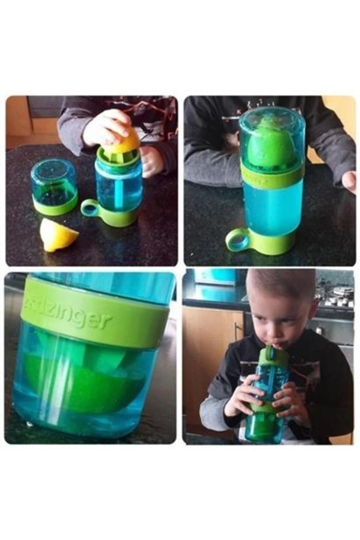 roichil® Narenciye Limon Sıkmalı Pratik Detoks Toksin Atıcı Su Matarası Spor Şişesi