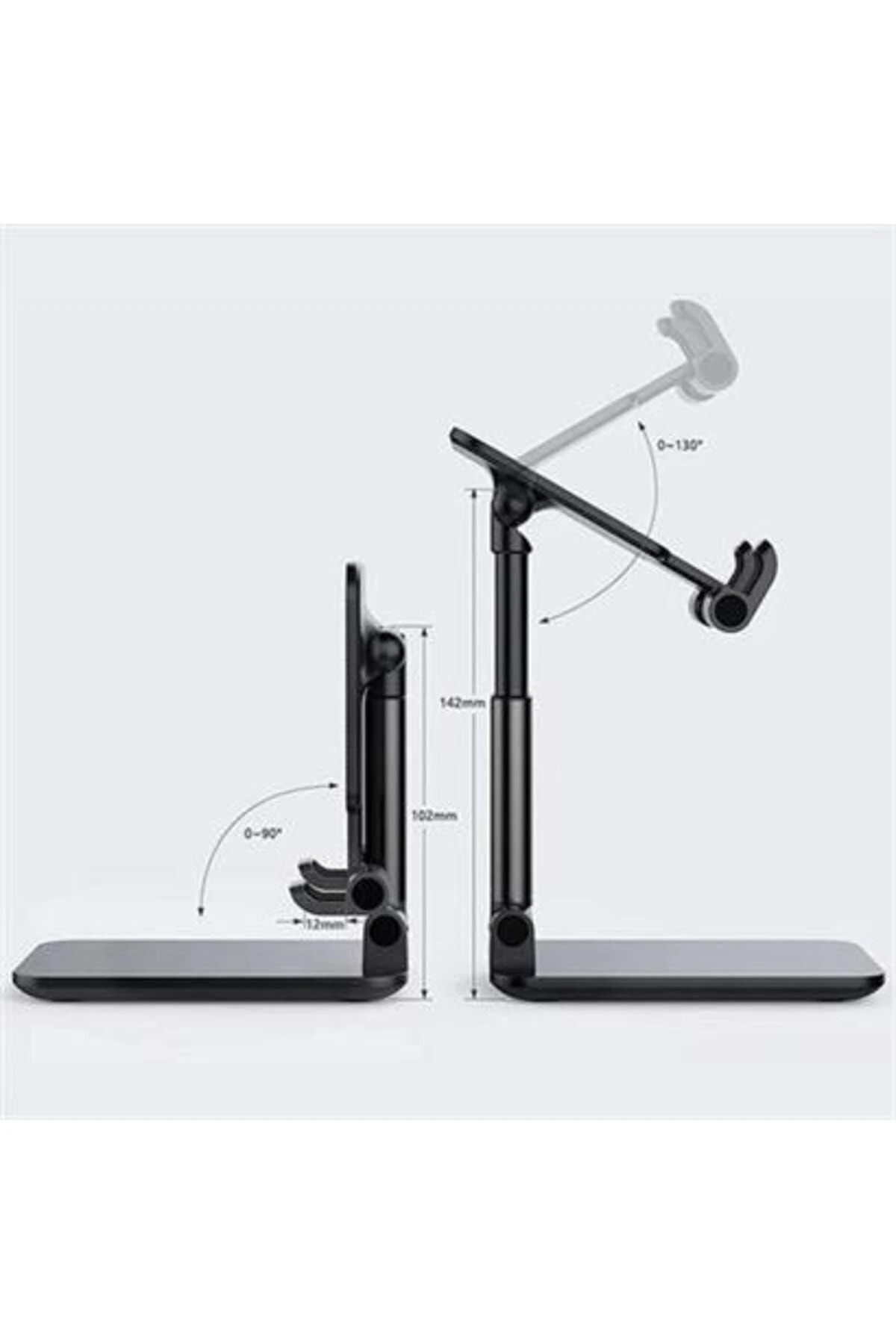 roichil® Siyah Aynalı Cep Telefonu Sabitleyici Stand Katlanabilir Ayarlanabilir Telefon Standı