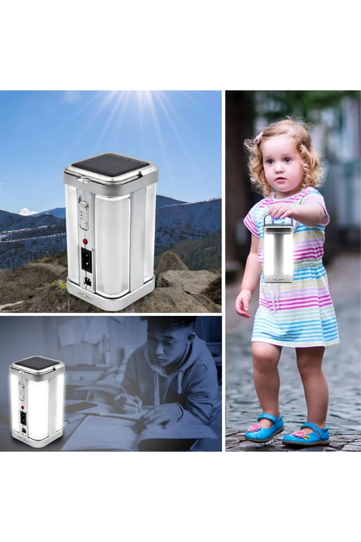 Güneş Enerjili Şarjlı Işık 1200mAh Yeniden Şarj Edilebilir Batarya