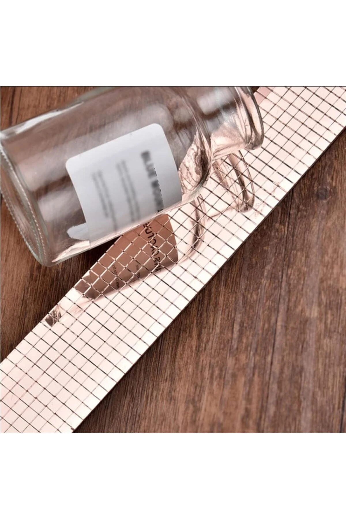 Altın Renk Kendinden Yapışkanlı Cam Mini Kare Aynalar, Mozaik Ayna Çıkartmaları Ev Dekorasyonu