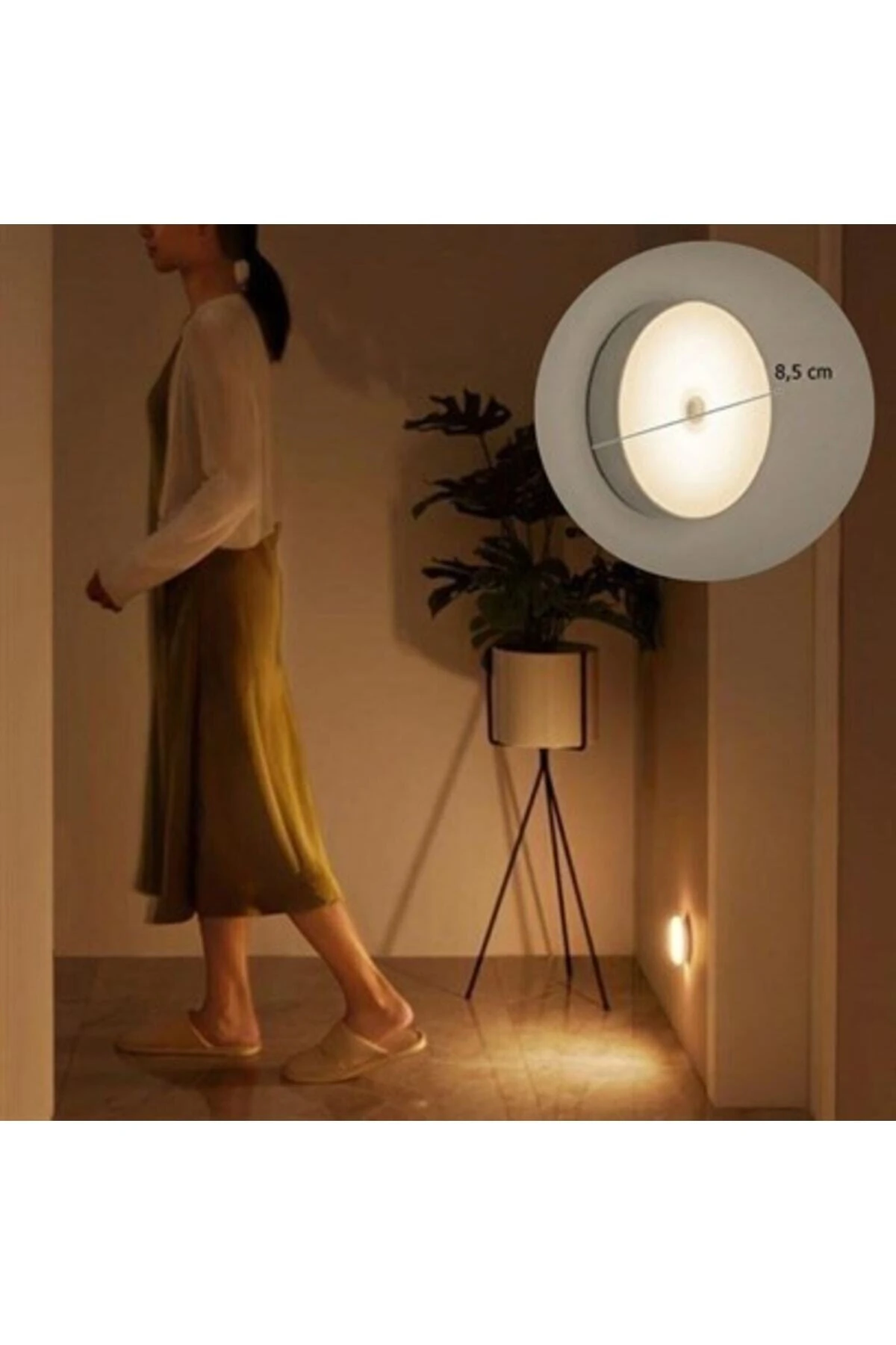 Hareket Sensörlü Usb Şarjlı Spot Lamba Mıknatıslı Ve Yapışkanlı Gün Işığı Renk Led