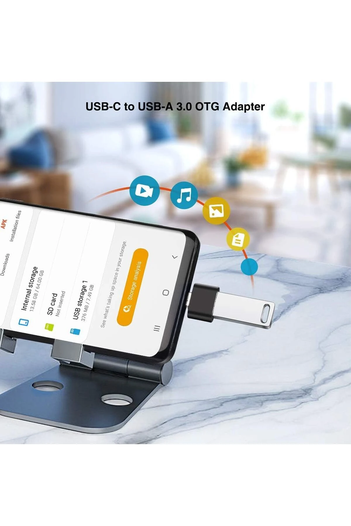 iPhone/iPad/Macbook Uyumlu Type-c To USB Çevirici Metal Dönüştürücü 3.0 Yüksek Hızlı Veri Aktarm OTG