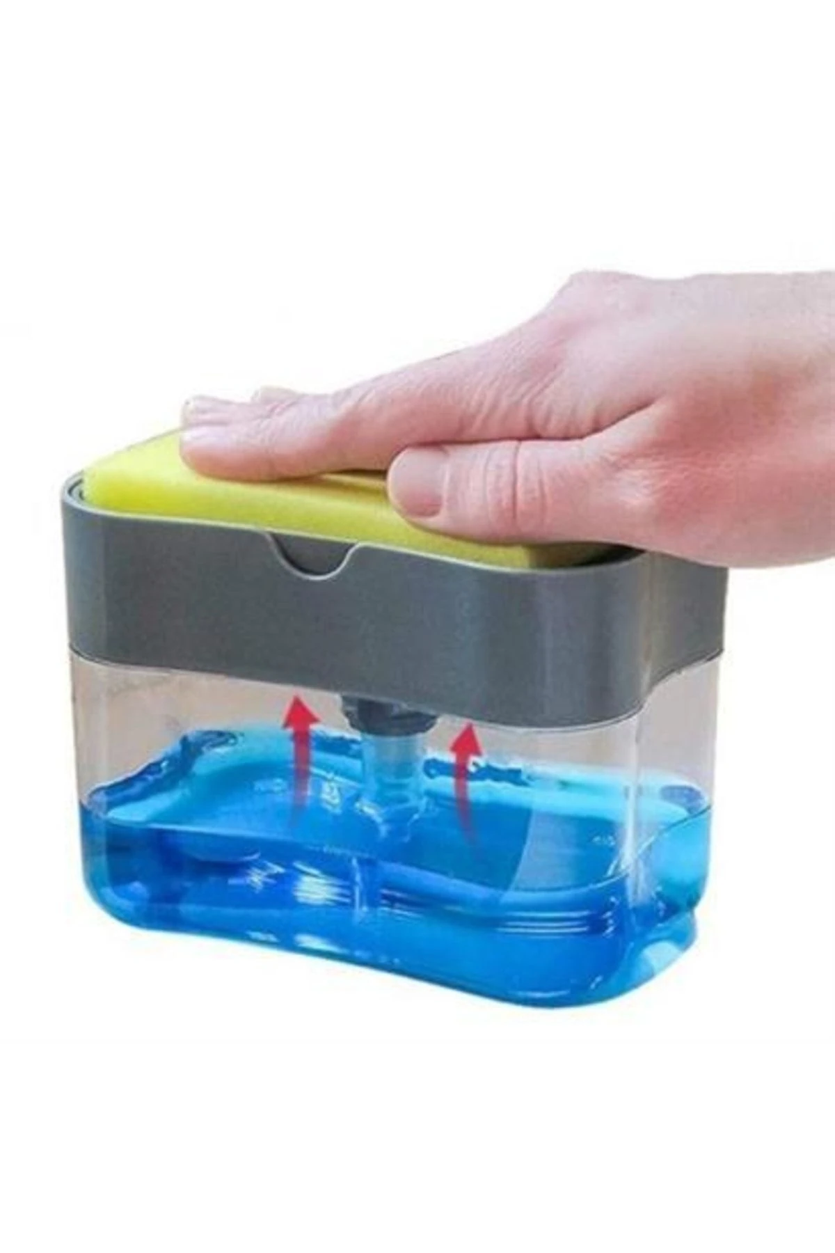 roichil® Ikisi Bir Arada Basmalı Pratik Sıvı Sabunluk Pompası Ve Bulaşık Yıkama Süngeri Haznesi