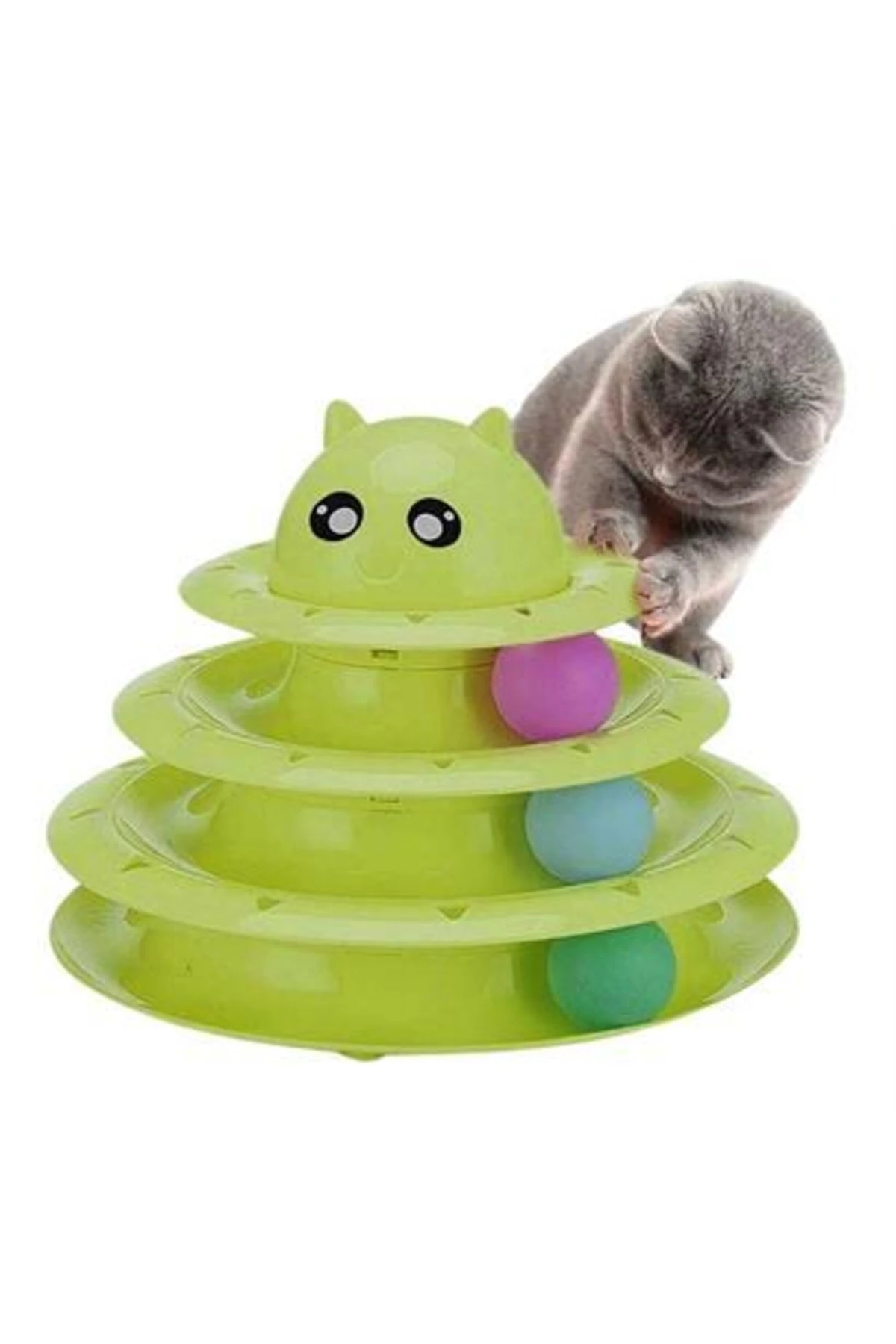 roichil® Tower Of Tracks Eğlenceli Üç Katlı Kedi Oyuncağı Seti Kedi Oyunu