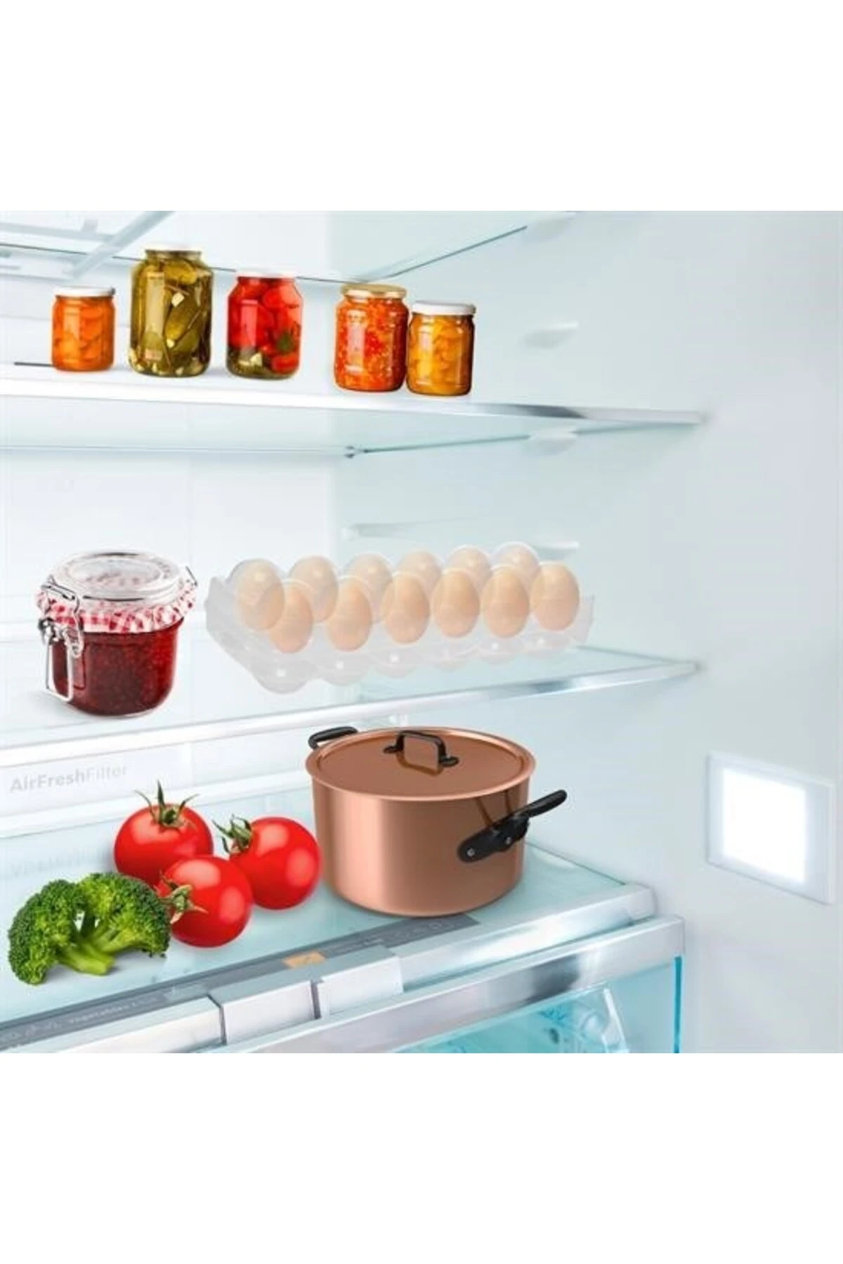 ® 12li Şeffaf Kapaklı Kilitli Yumurta Saklama Kabı Kutusu Aparatı