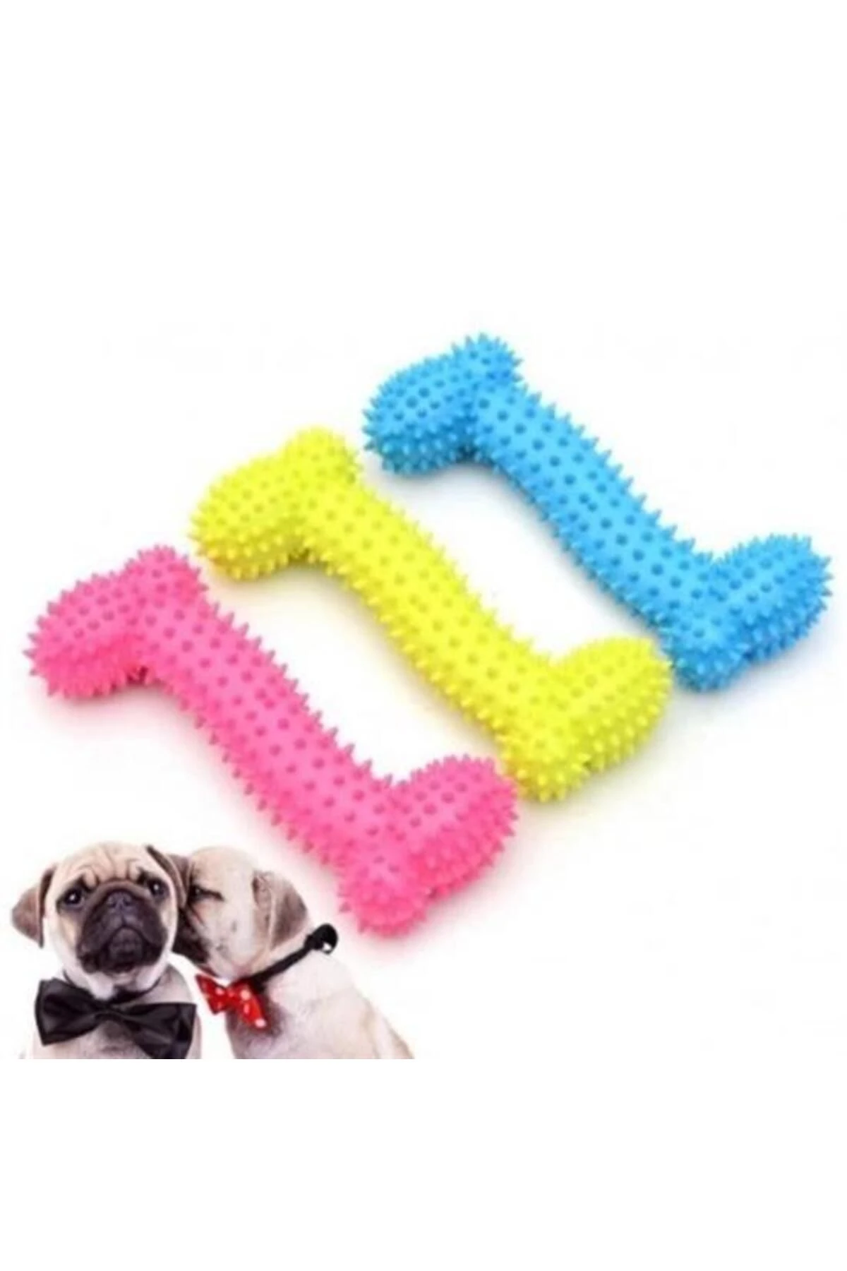 Tiny Kemik Oyuncağı Tırtıklı Yüzey Küçük Kemik Plastik Köpek Oyuncağı