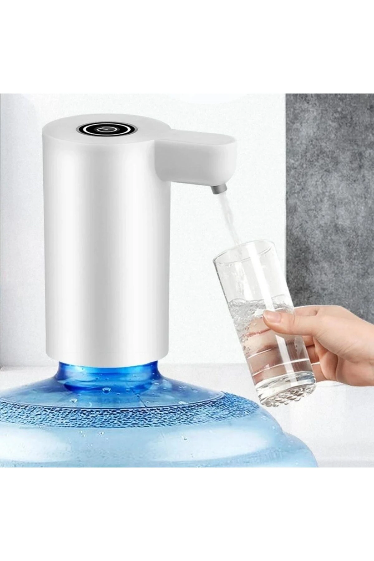 Usb ile Şarj Olabilen Beyaz Damacana Pompası 1200 mA