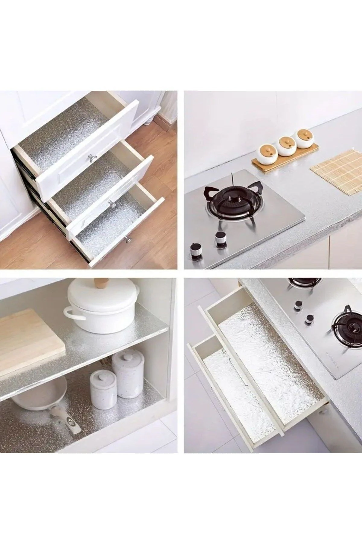 Rulo Gümüş Alüminyum Folyo  Kendinden Yapışkanlı Su Geçirmez Folyo 2 mt x 60 cm