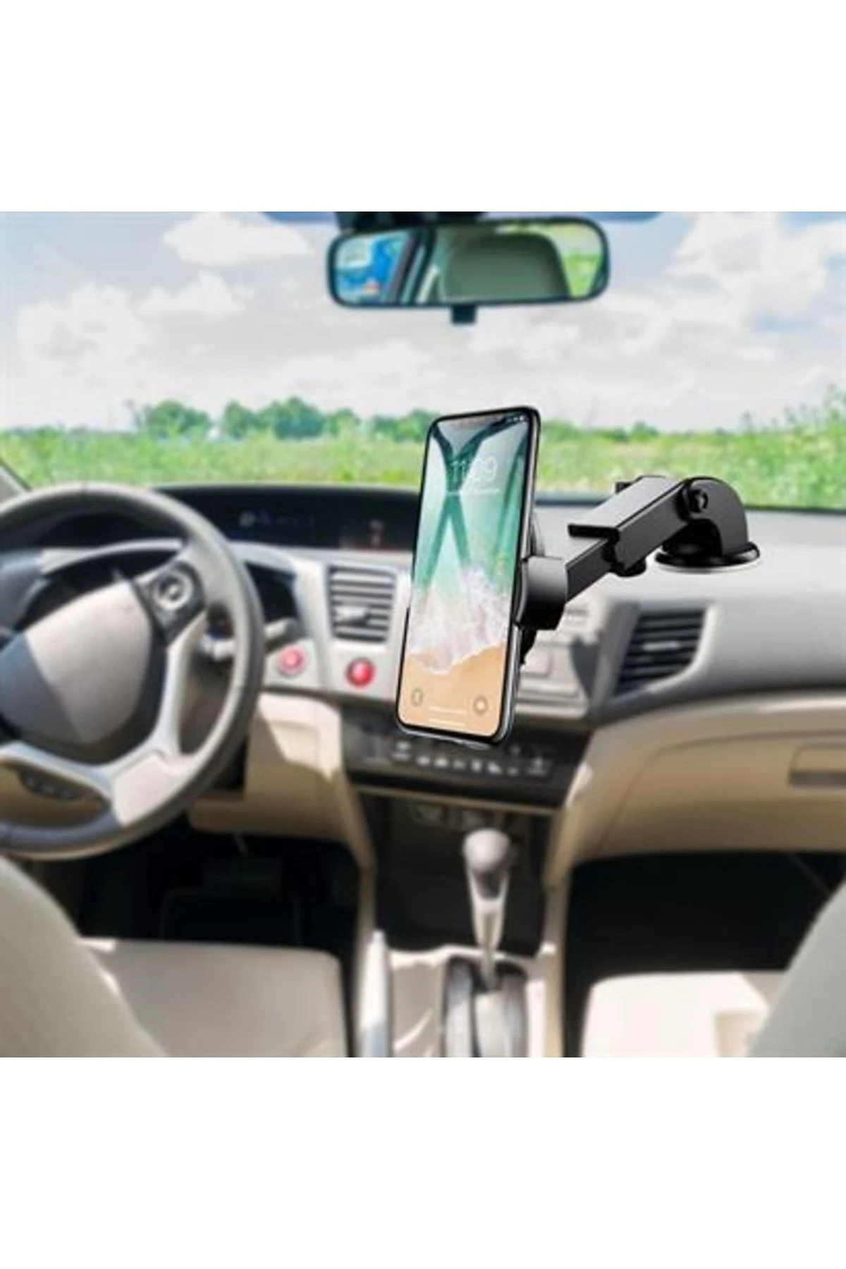 roichil® 360 Derece Dönen Torpido Üstü Uzunluk Ayarlamalı Vantuzlu Teleskopik Araç Telefon Tutucu