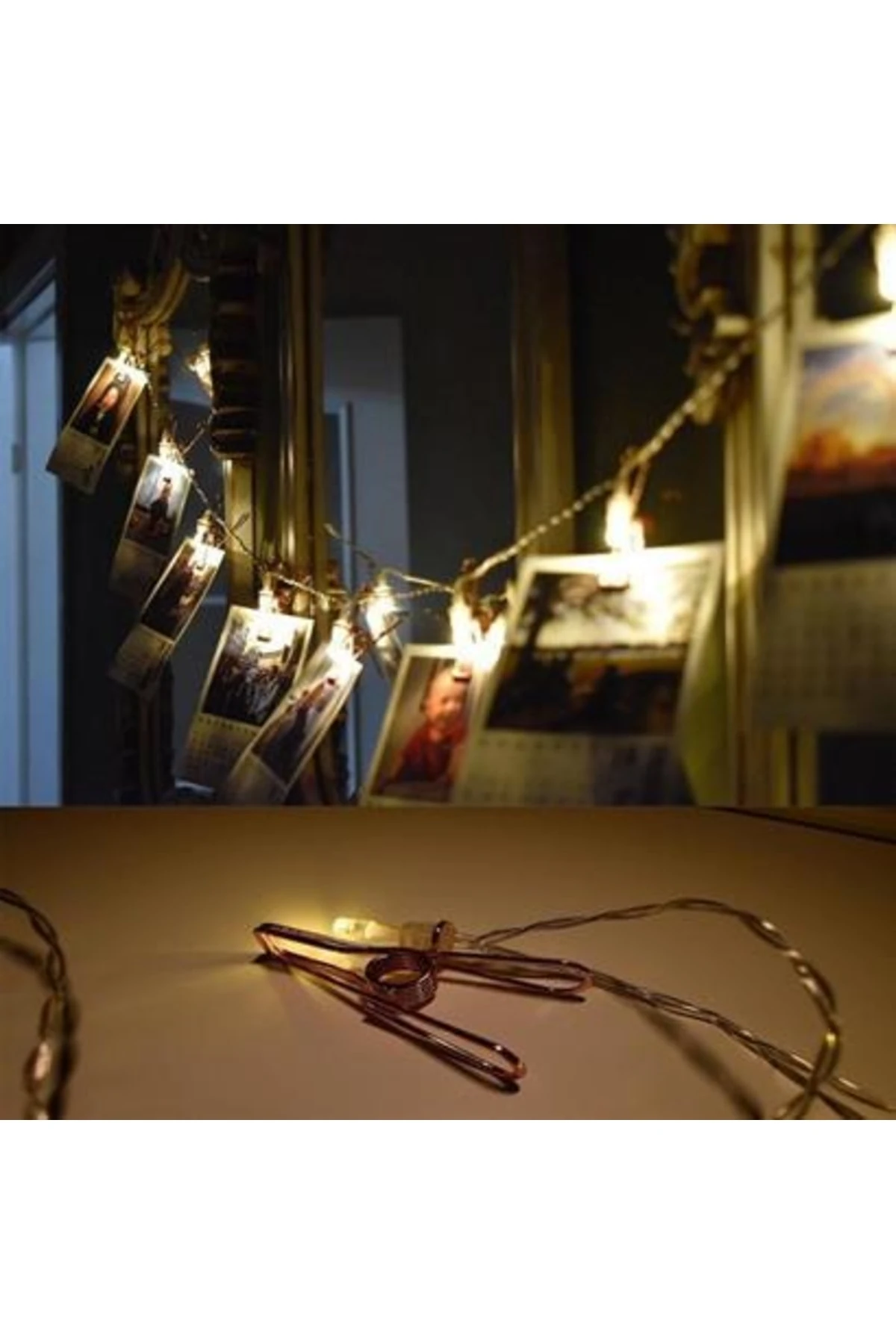 roichil® Bakır Renkli Led Işıklı Fotoğraf Asma Işık Süsleme Mandalları