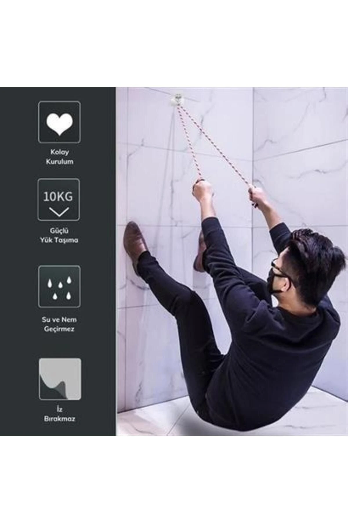 Süper Güçlü Yapışkanlı Suya Dayanıklı Şeffaf Askı 5li Set Yeniden Kullanılabilir Kancalar