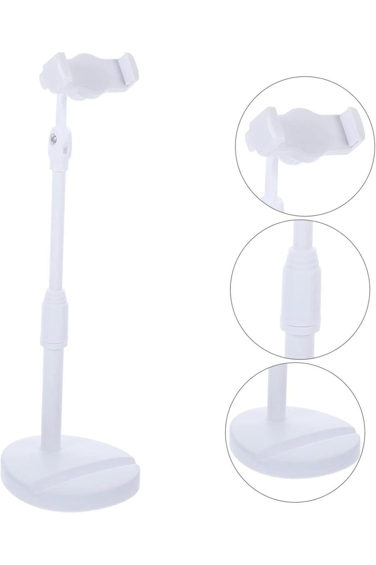 Beyaz 360 Derece Döndürülebilir Masaüstü Teleskopik Telefon Standı Telefon Tutucu