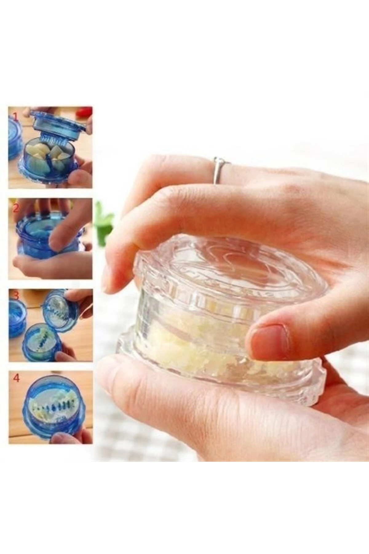 ® Avuç İçi Pratik Sarımsak ve Ceviz Ezici Rendeleyici El Rondosu