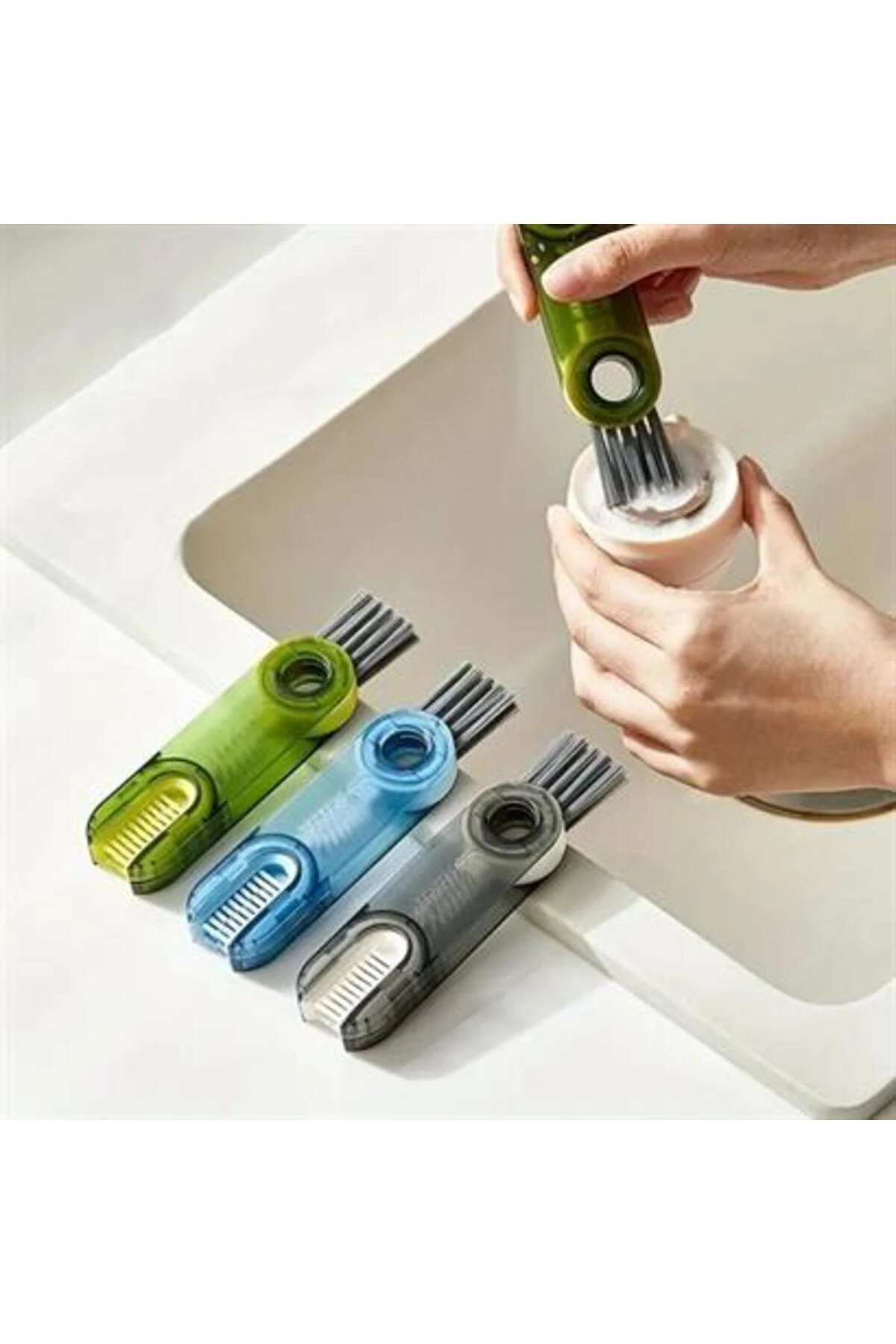 roichil® 3 Fonksiyonlu Pratik Şişe Temizleme Fırçası Mutfak Banyo Araç İçin Çok Amaçlı Fırça