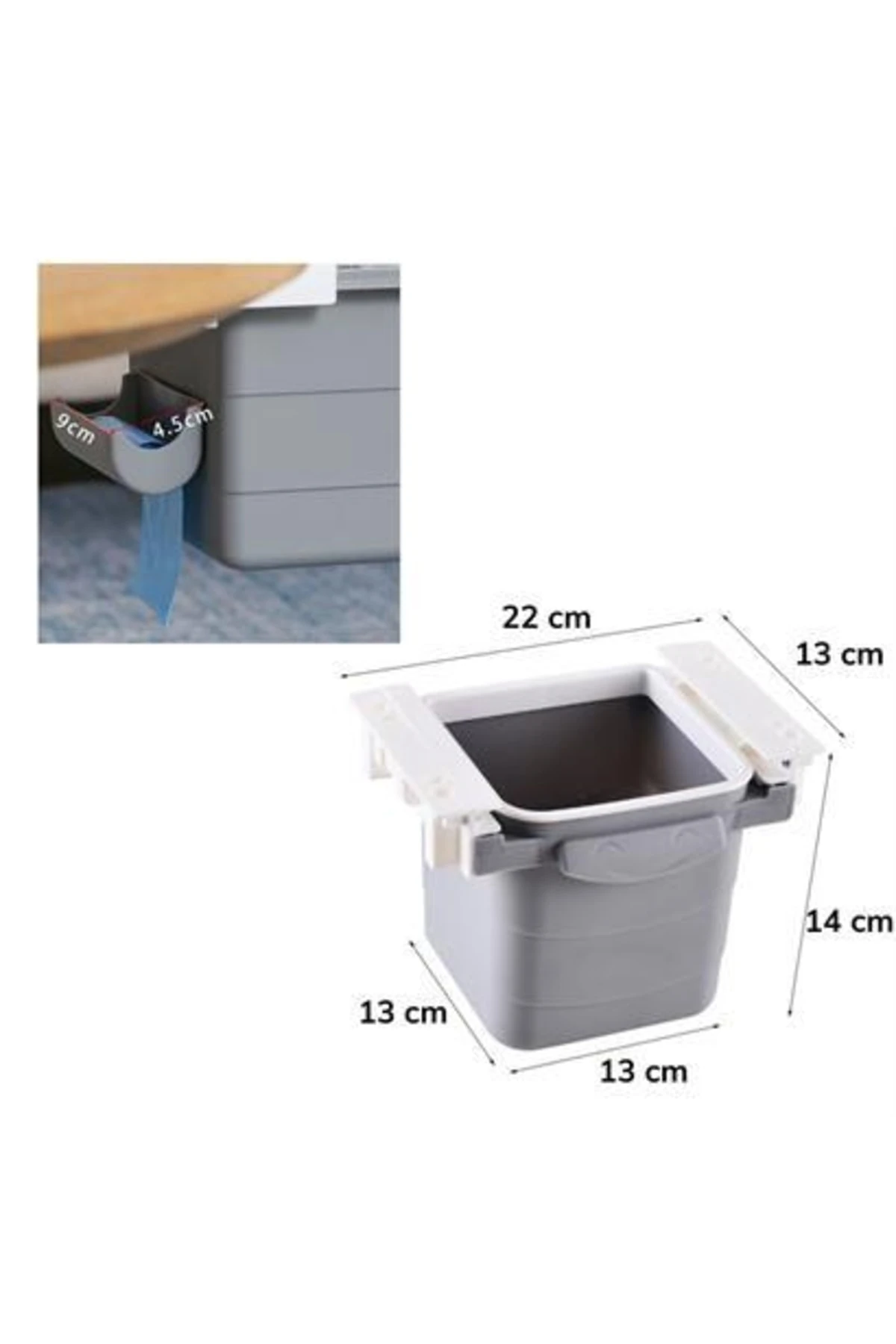 roichil® Mini Masa Çöp Kovası Plastik Tezgah Altı Geri Çekilebilir Yapışkanlı Görünmez Bölme Pratik