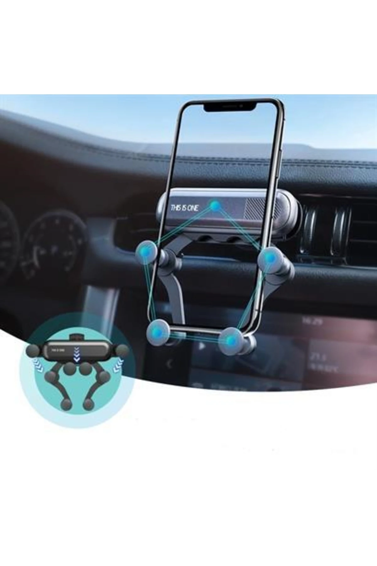 roichil® 4 Nokta Destekli Araç Içi Cep Telefonu Sabitleyici Tutucu Aparat
