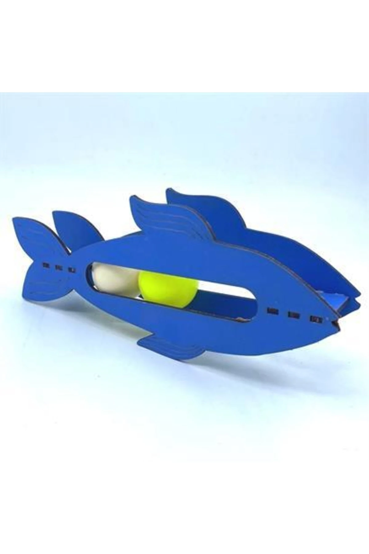 roichil® Kediler Için Ahşap 2 Toplu Eğimli Sevimli Balık Şeklinde Eğitim Amaçlı Oyuncak