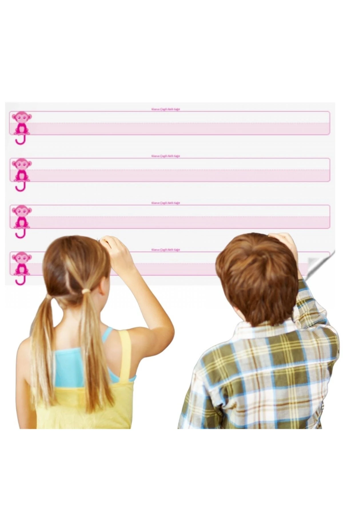 ® Kılavuz Çizgili Akıllı Kağıt Yazı Tahtası Duvarda İz Bırakmaz Statik Yeni Müfredata Uygun 100x56cm